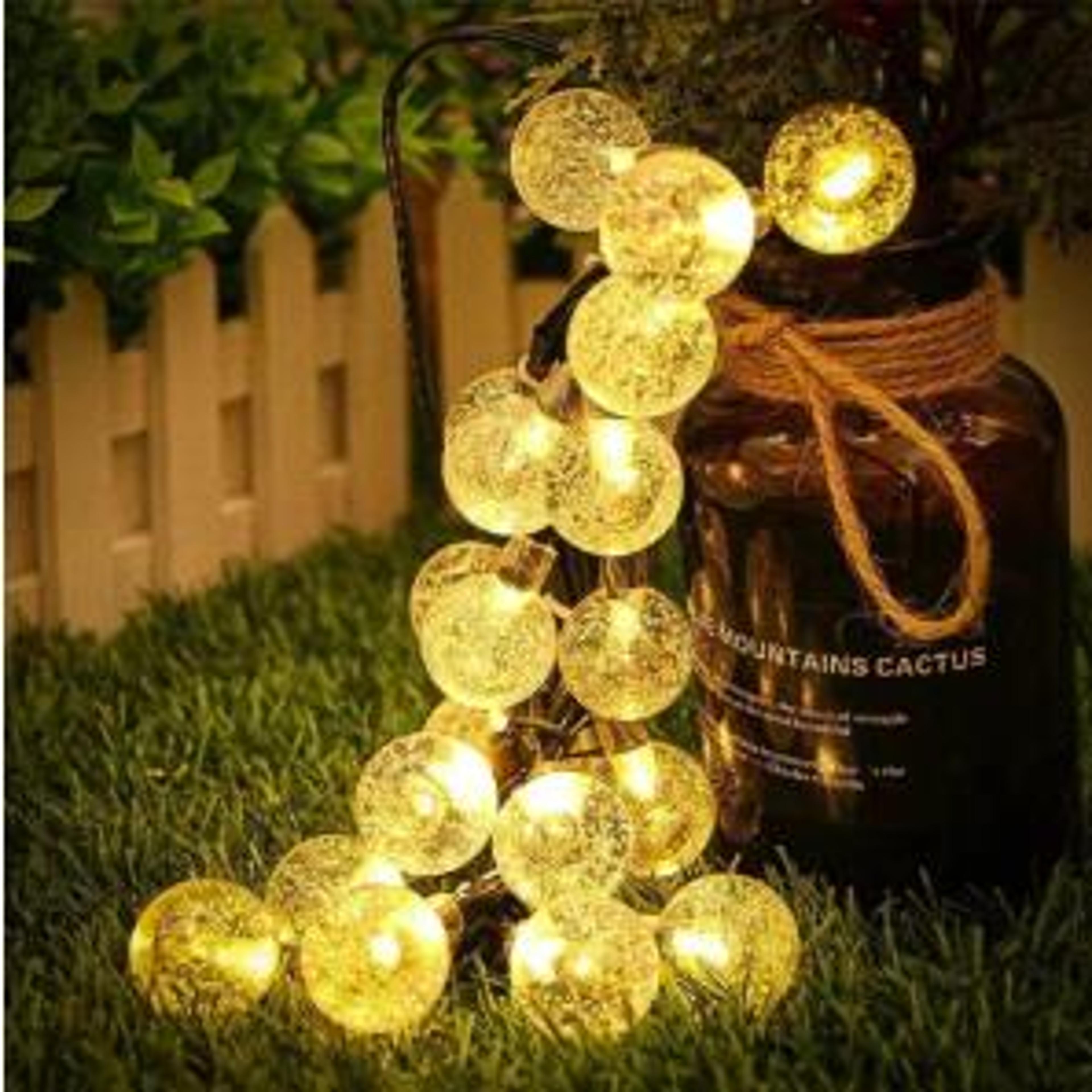 solar crystal globe solar string lights for garden patio outdoor decor