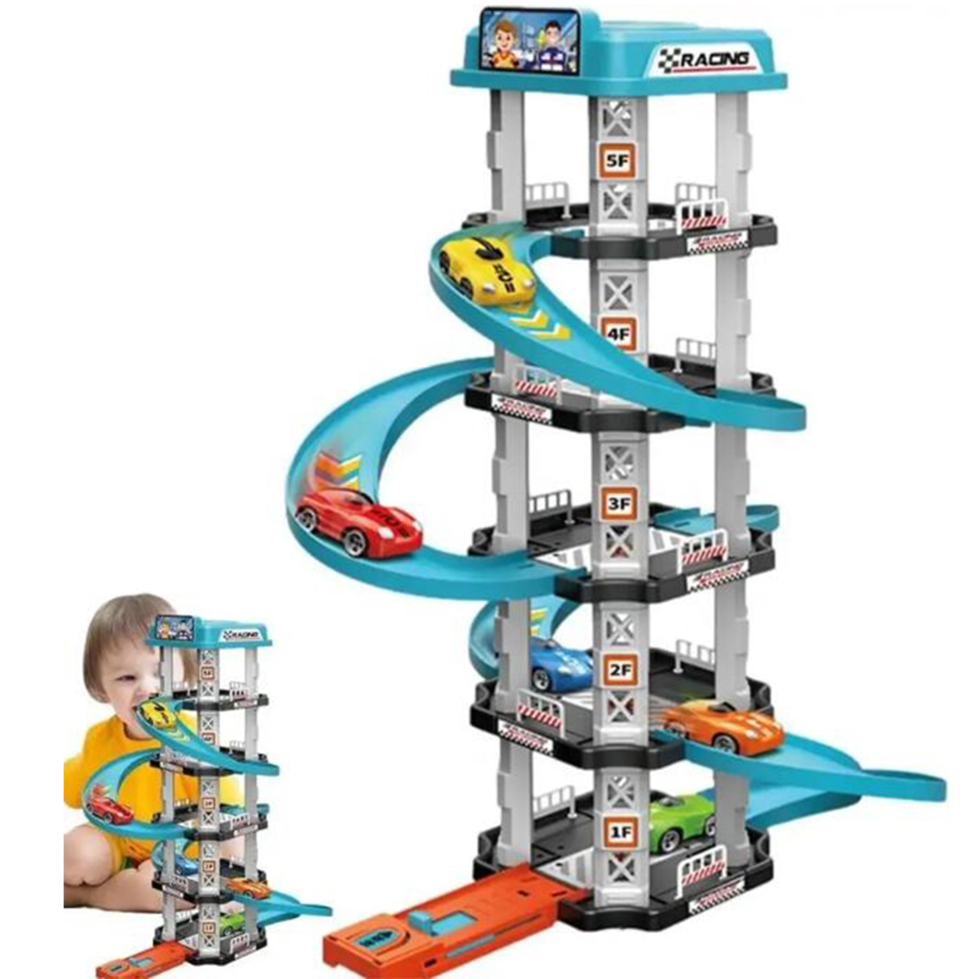 montessori wooden car ramp toy race track for toddlers educational racing game