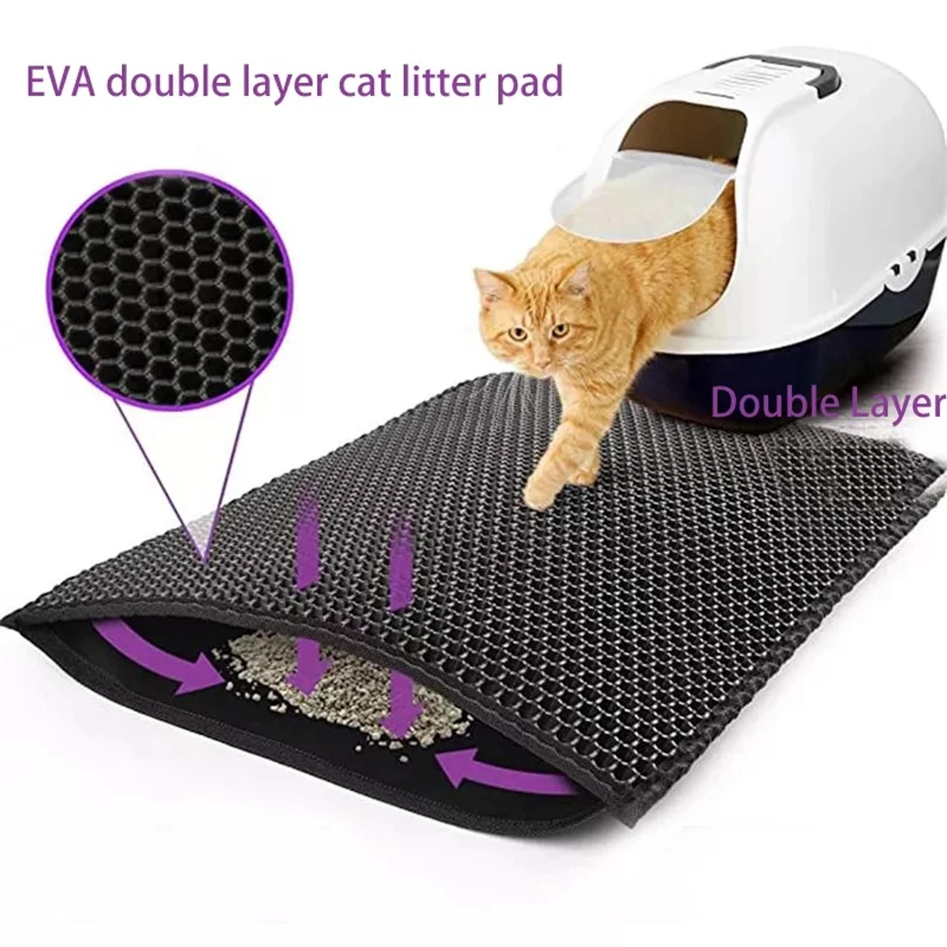 pawclean cat litter mat double layer waterproof litter trapping mat for clean floors