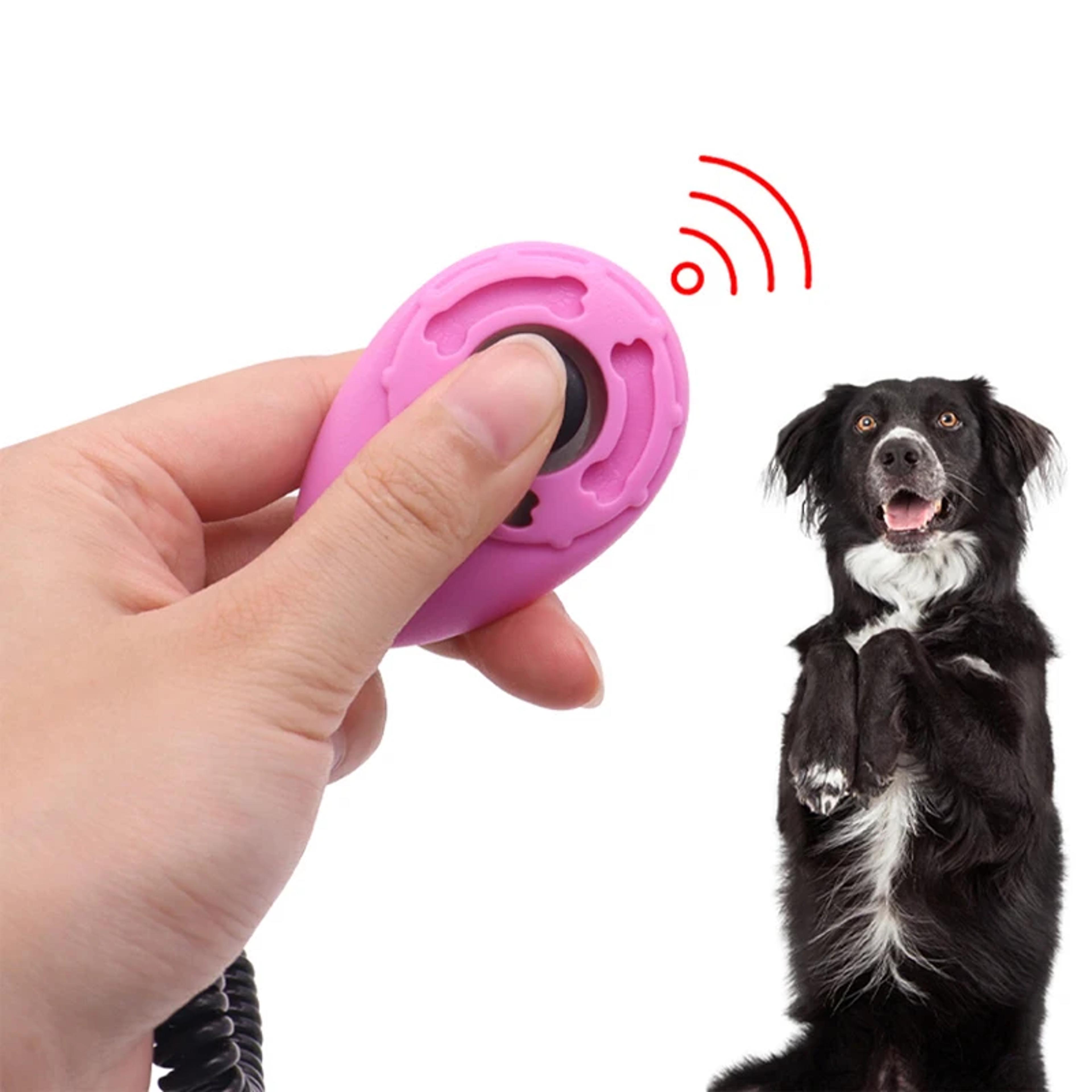 adjustable dog training clicker with wrist strap & keychain for positive pet training