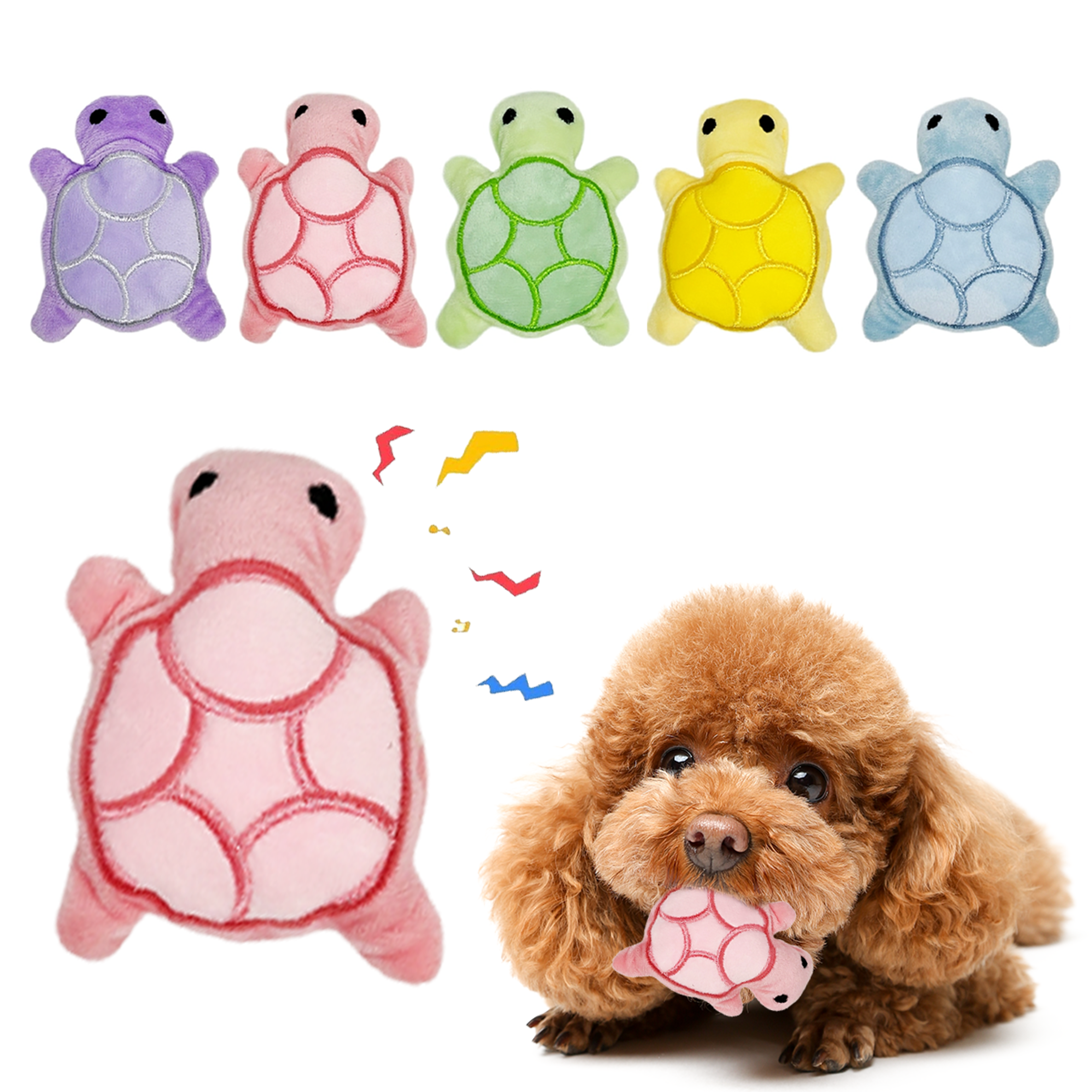 cute turtle squeaky dog toy plush chew toy for puppies & small dogs