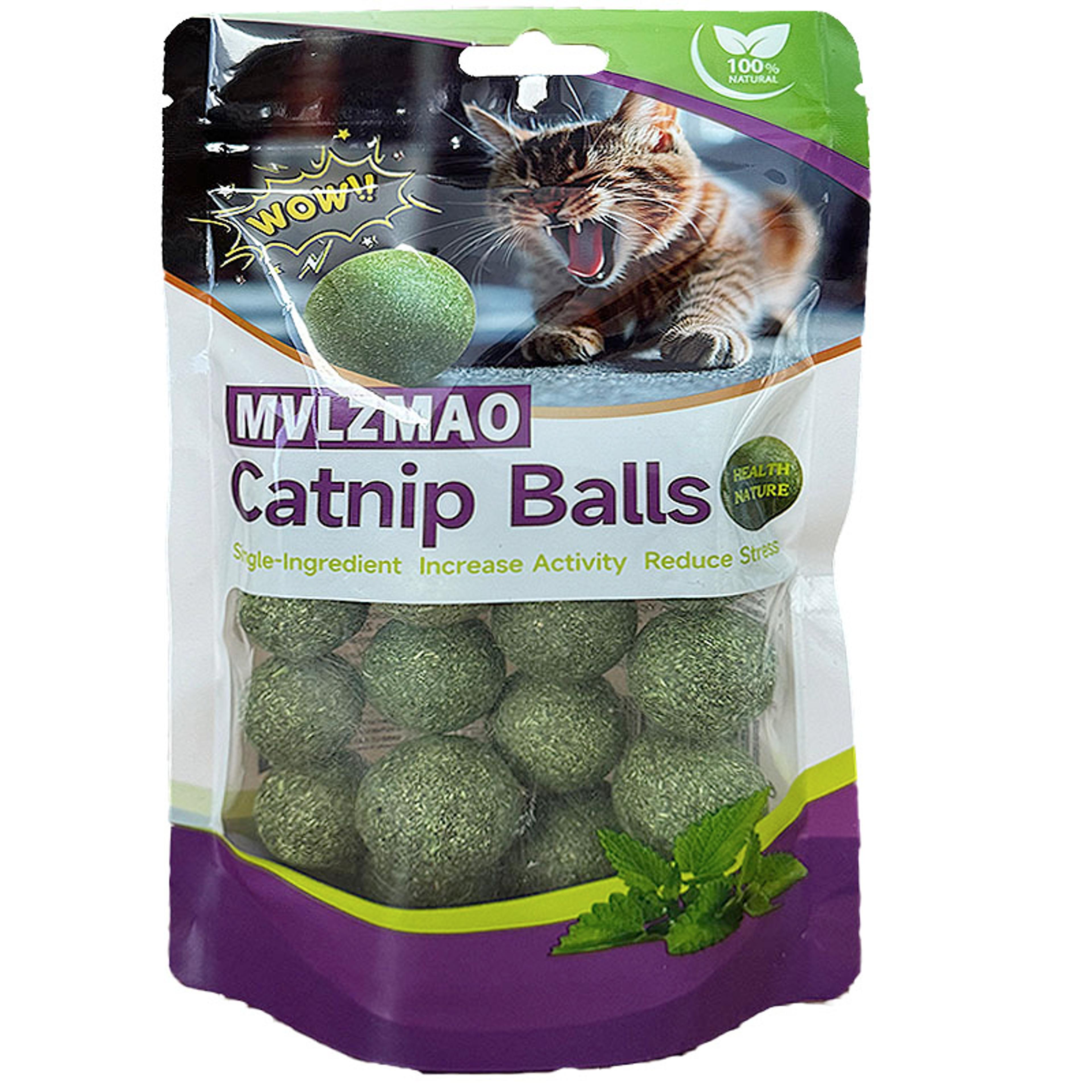 natural catnip ball interactive cat toy for teeth cleaning & healthy play