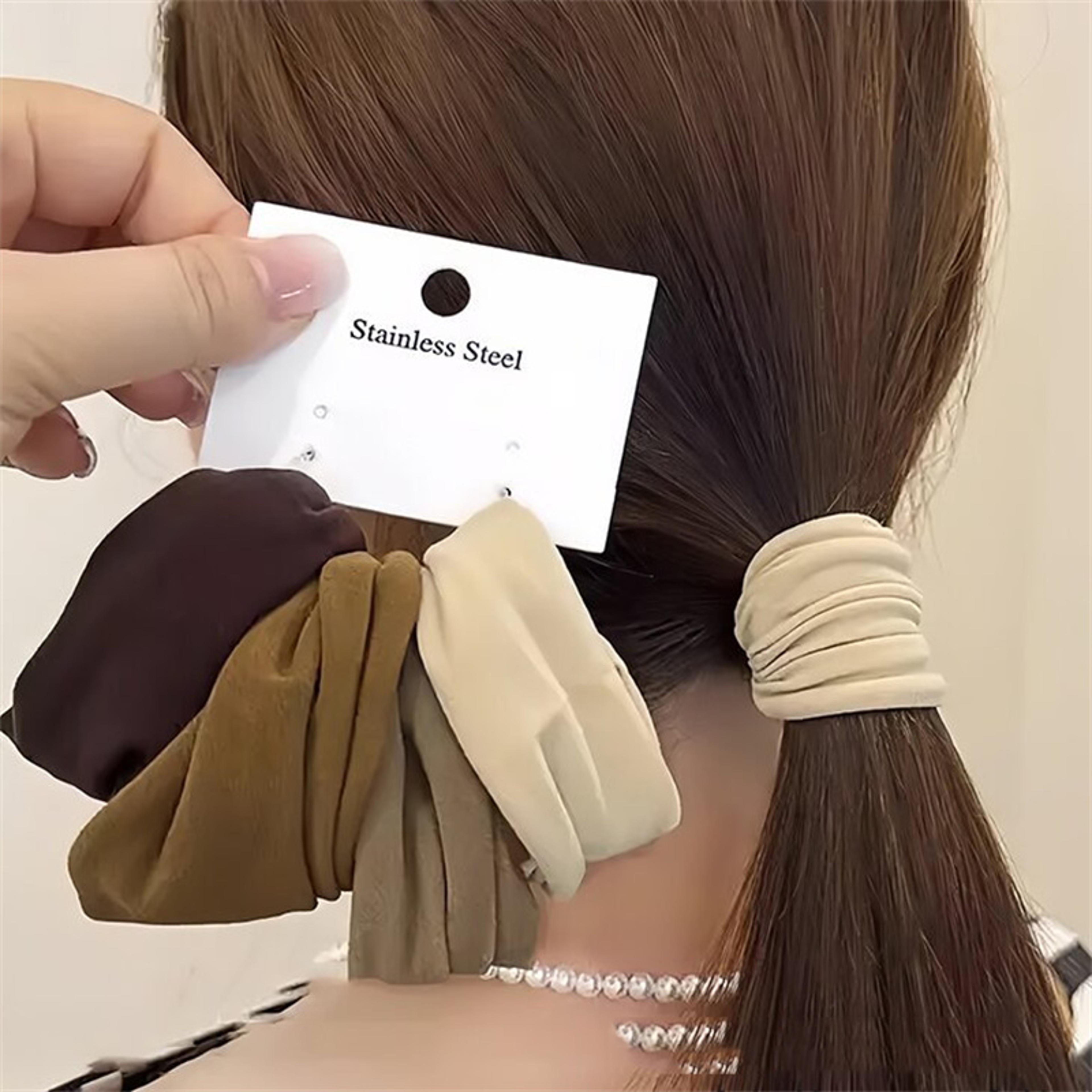 soft stretch hair ties set of thick elastic ponytail holders for all day comfort