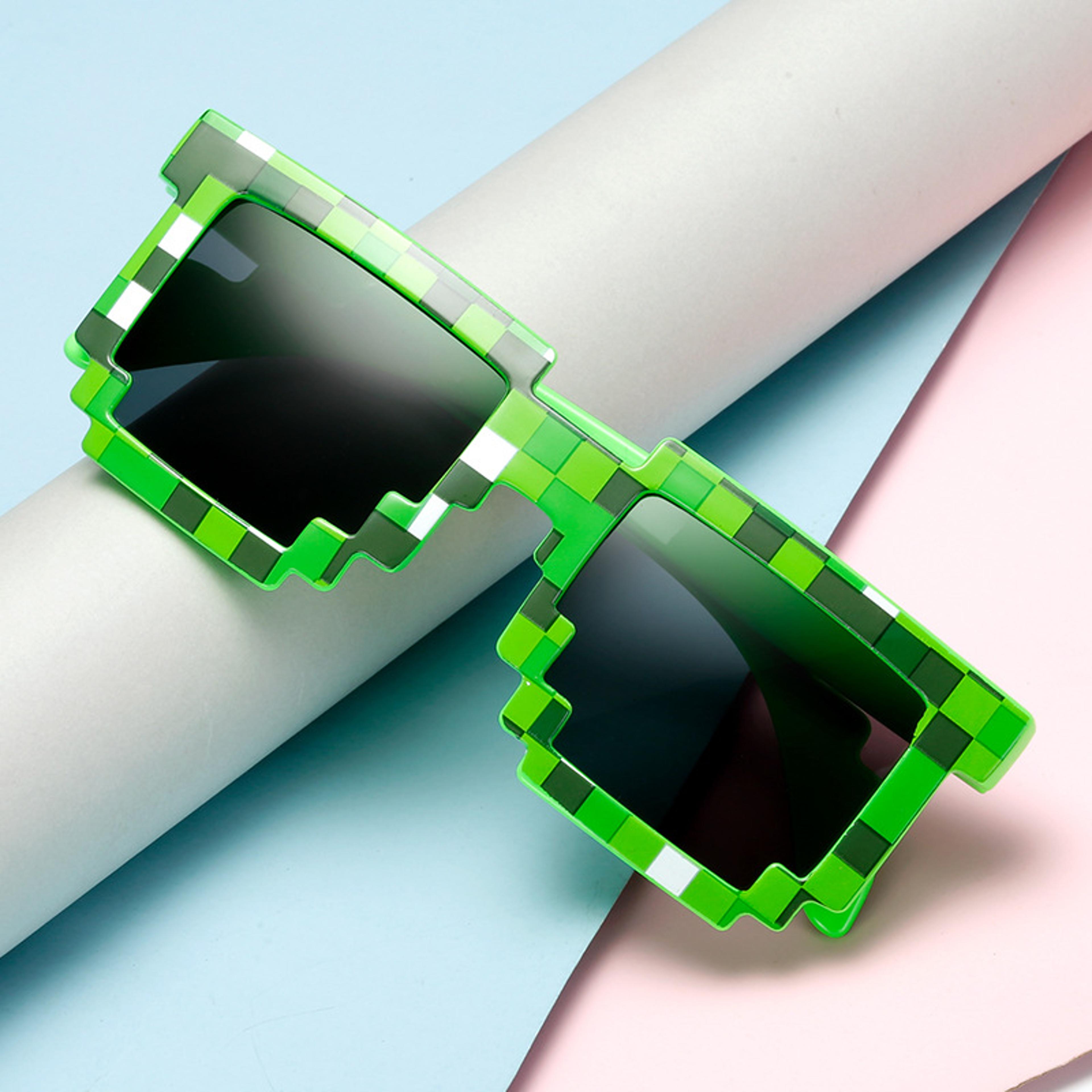 pixel sunglasses novelty mosaic gamer glasses for kids & adults funny party eyewear