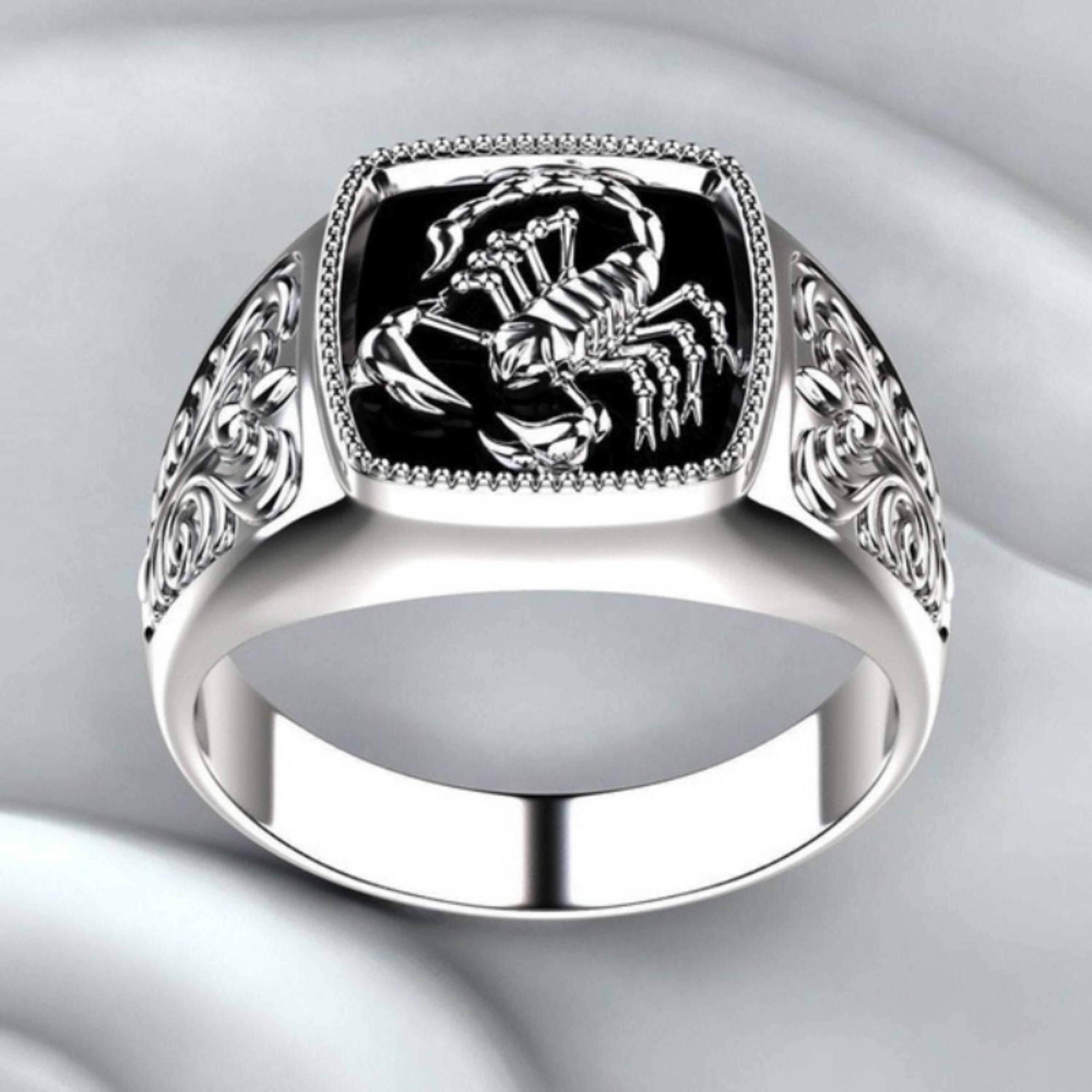 retro scorpion ring for men vintage men statement ring hip hop gothic jewelry