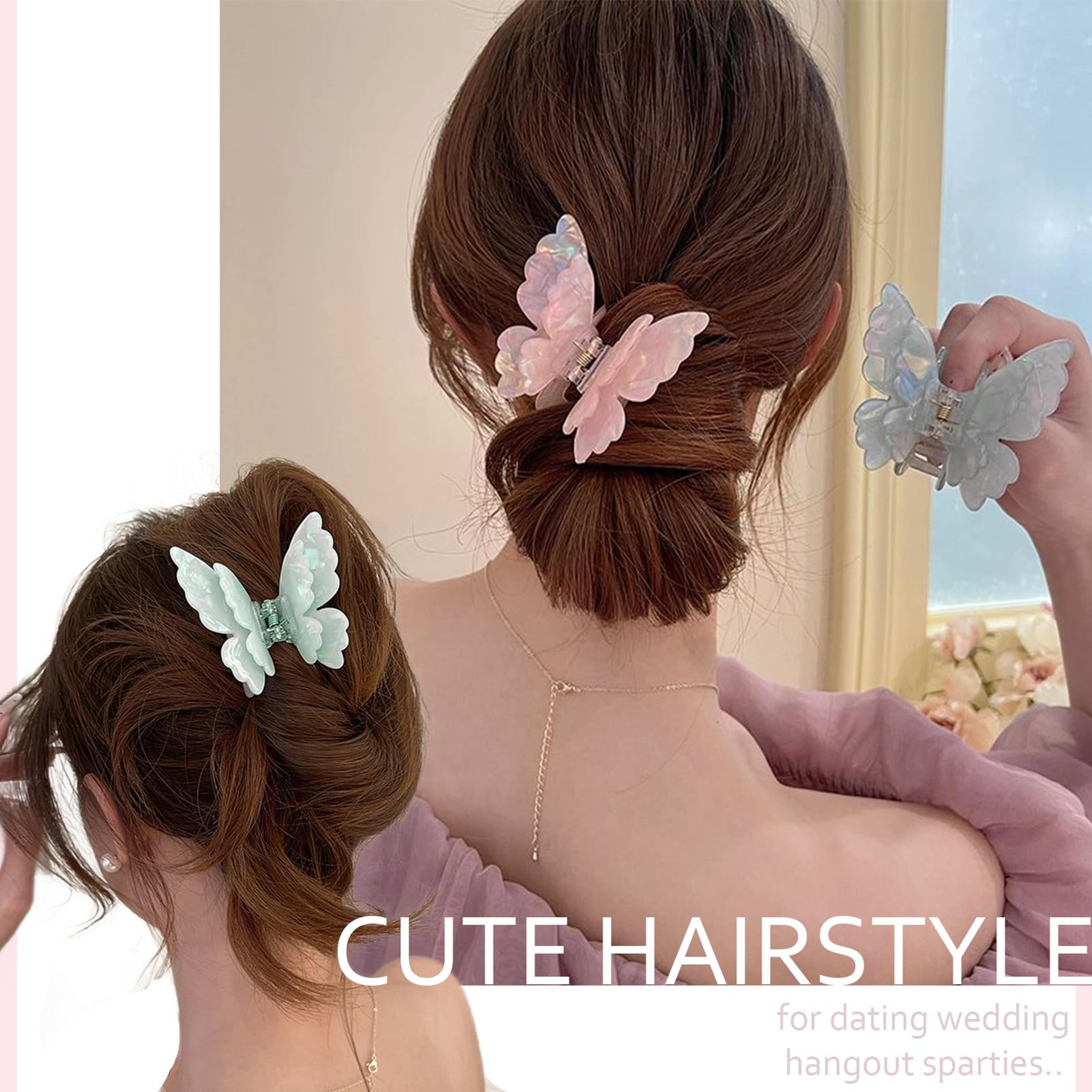pearlescent butterfly hair clip for women & girls fairy hair claw clip for everyday style
