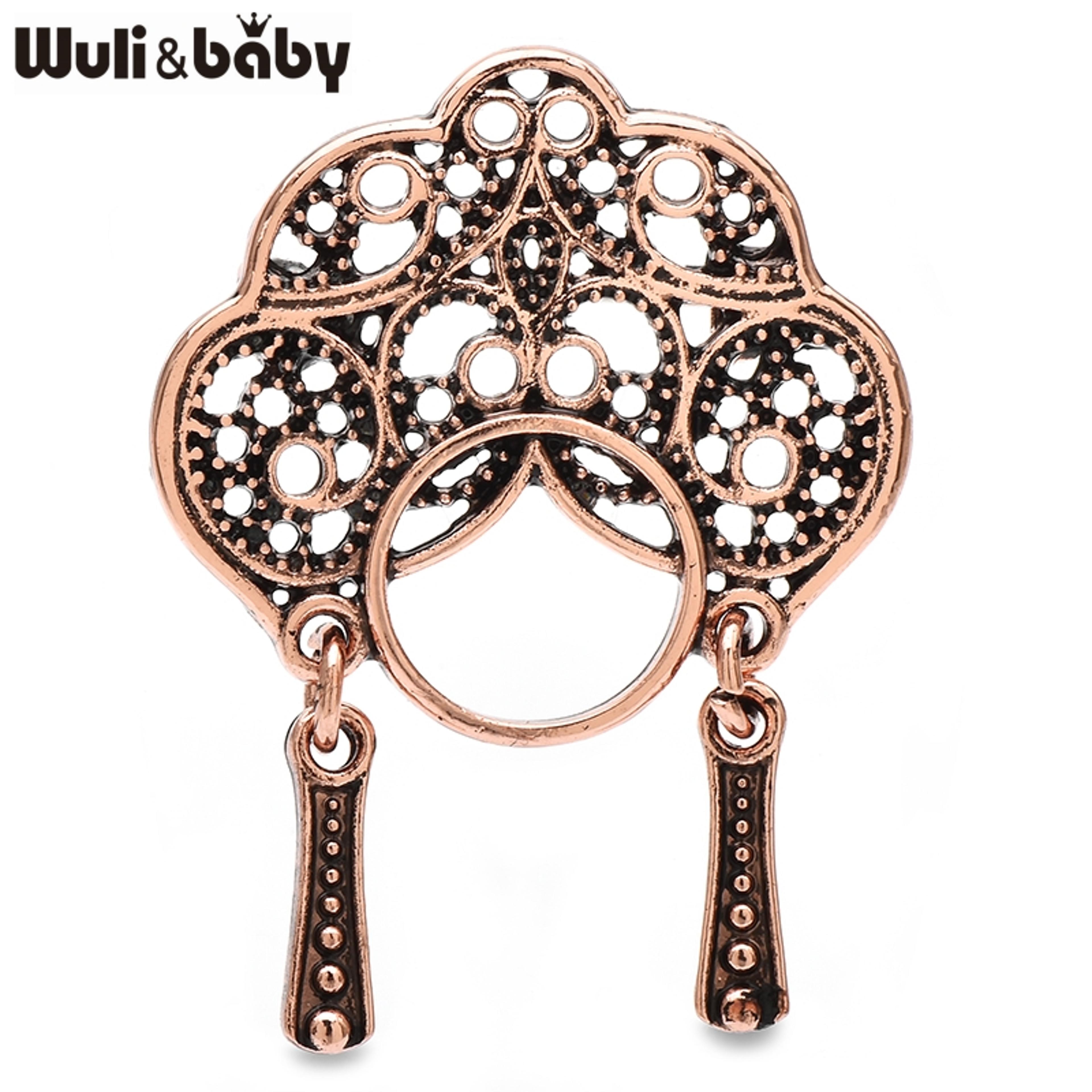 vintage phoenix brooch opera lady face statement brooch pin for women