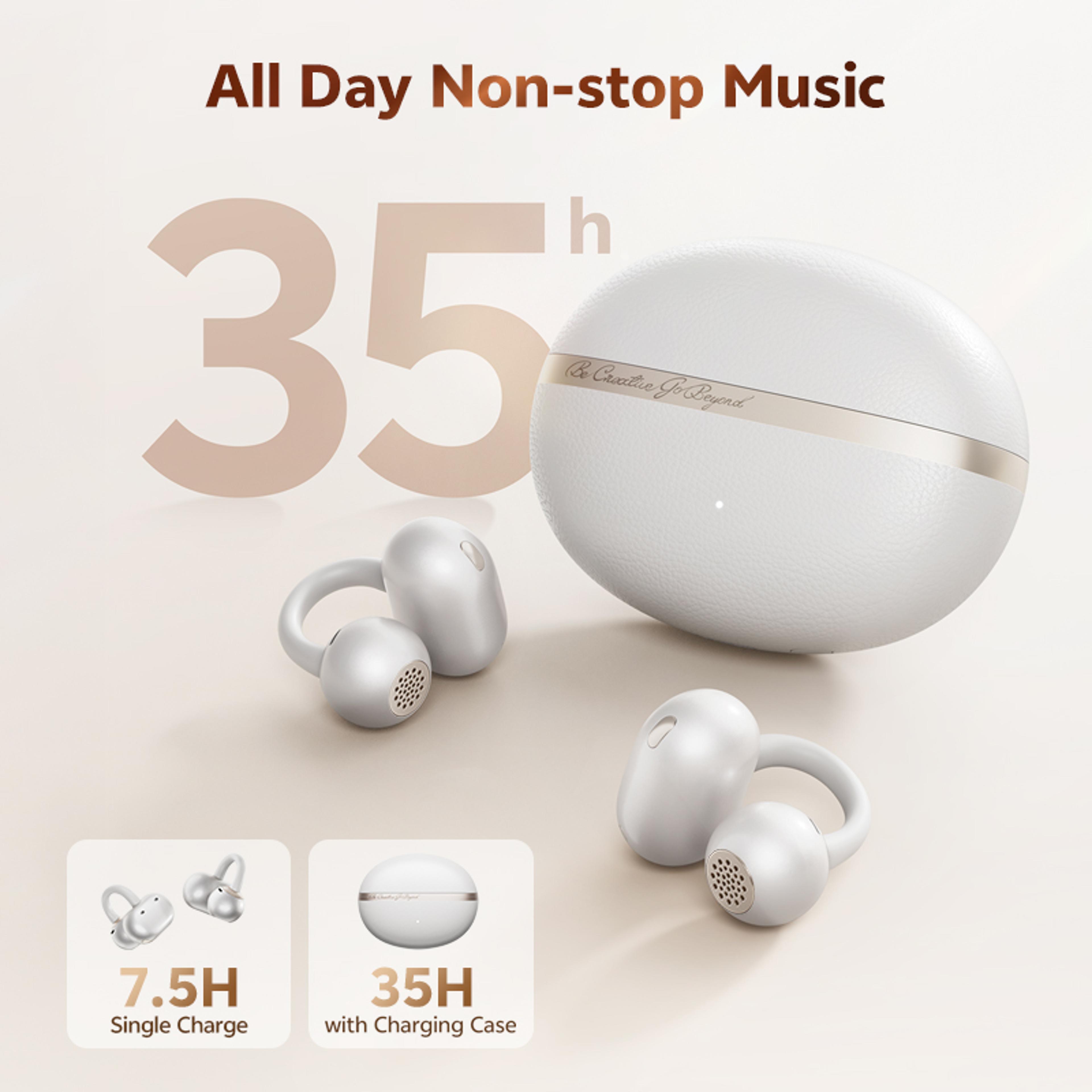 crossky open ear wireless earbuds bluetooth clip on sports headphones