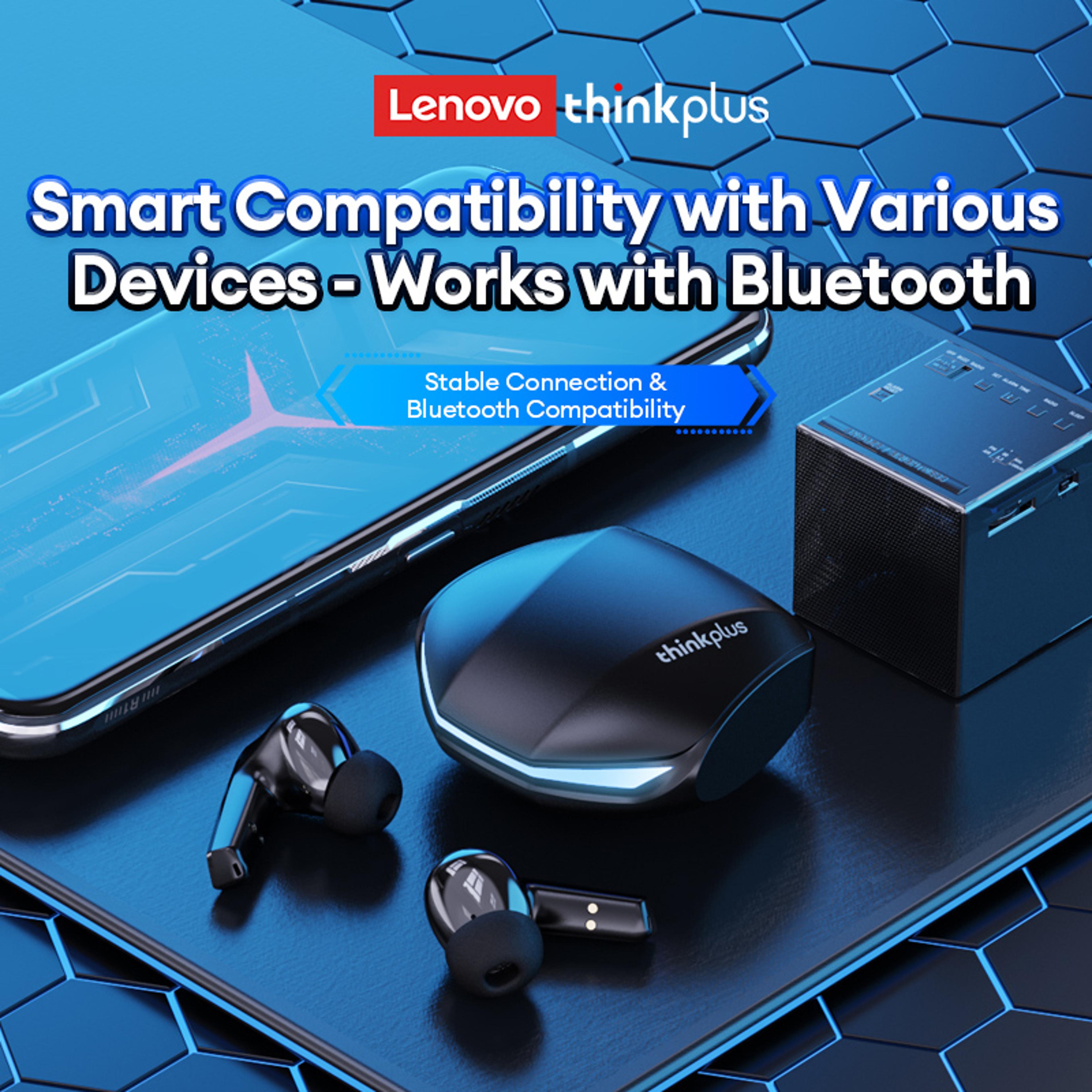 lenovo pro bluetooth gaming earbuds with bluetooth low latency & hd call mic