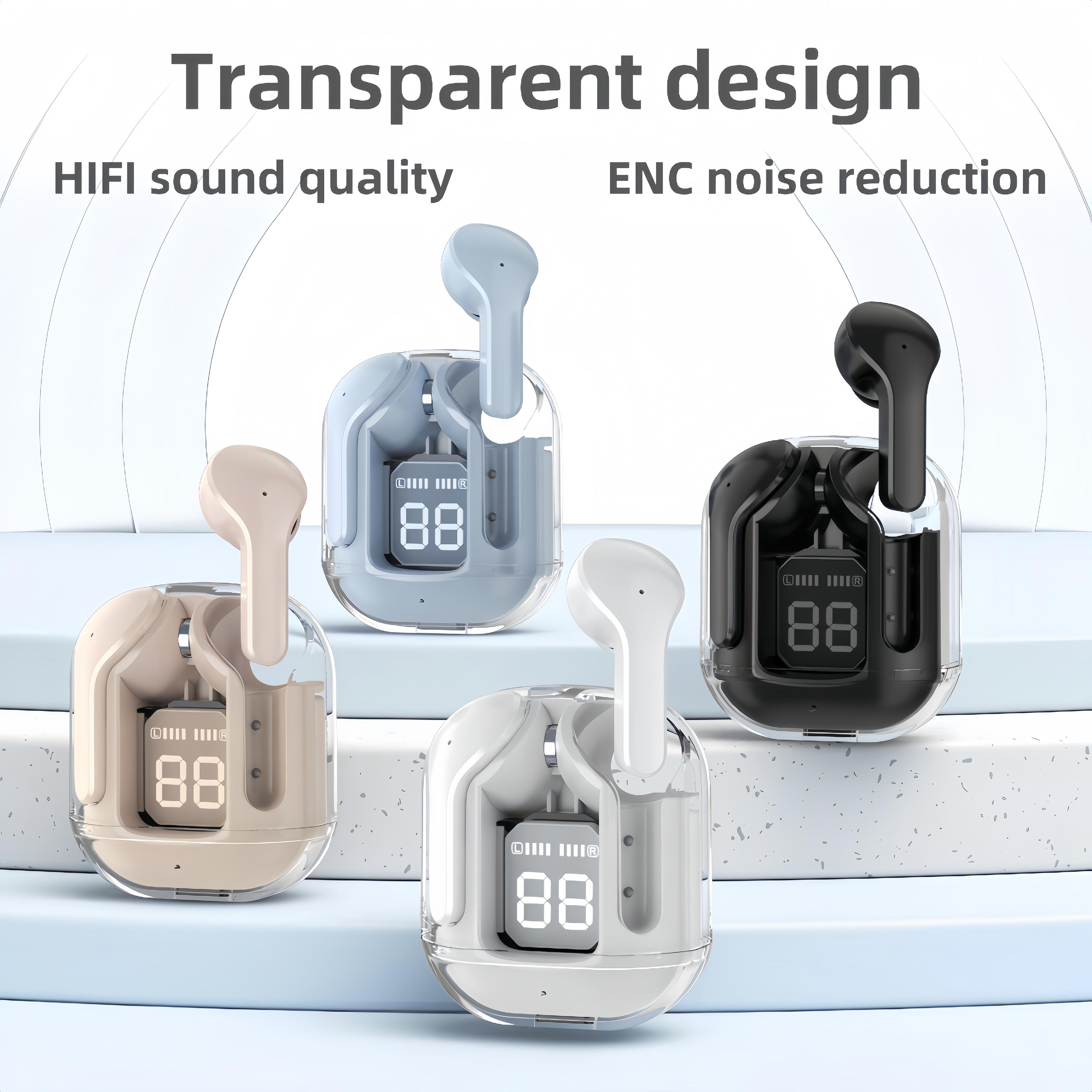 crystalclear transparent wireless earbuds with stereo sound bluetooth tws earbuds