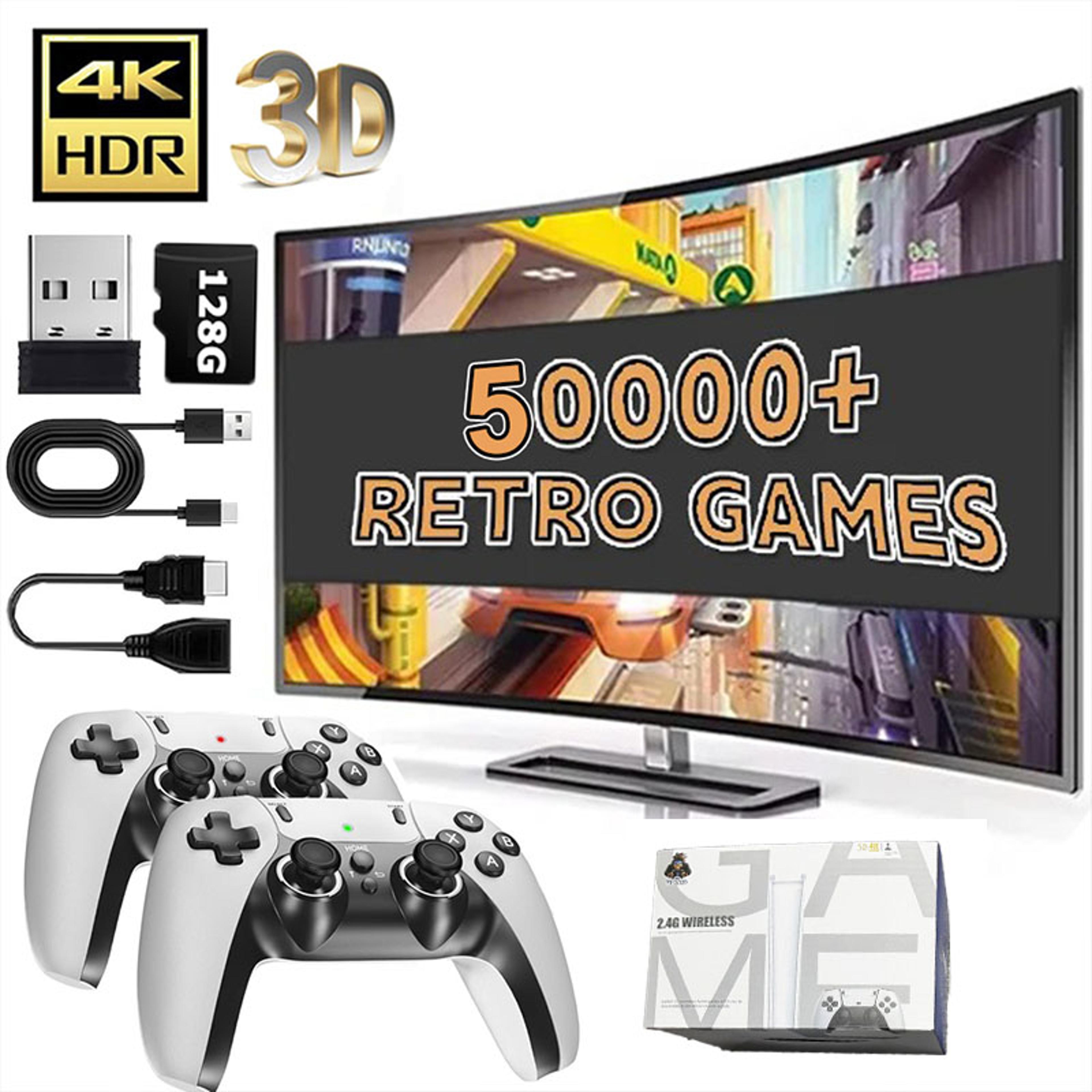 game console retro game stick with wireless controllers and classic arcade games