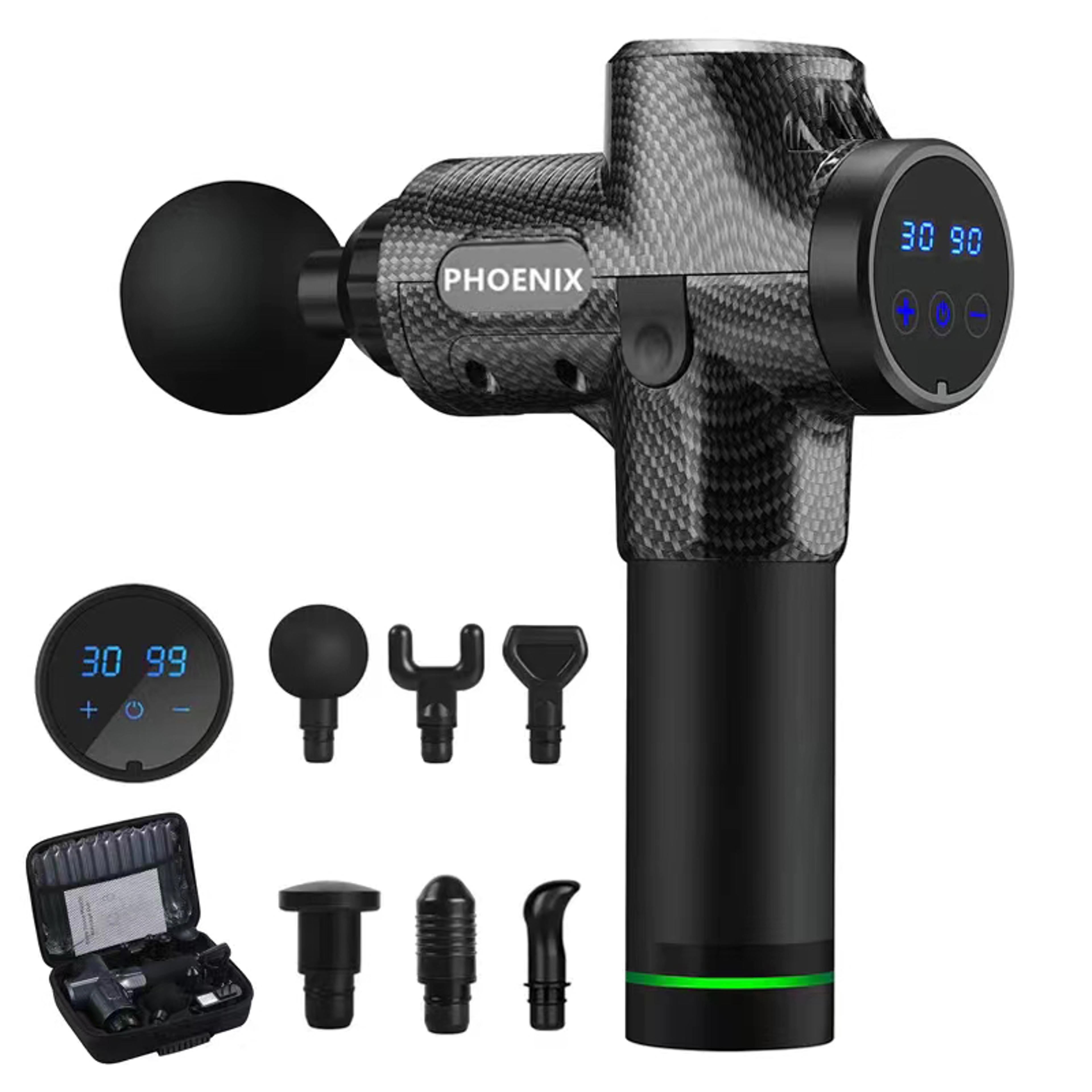 phoenix pro massage gun deep tissue muscle recovery massager with portable carry case