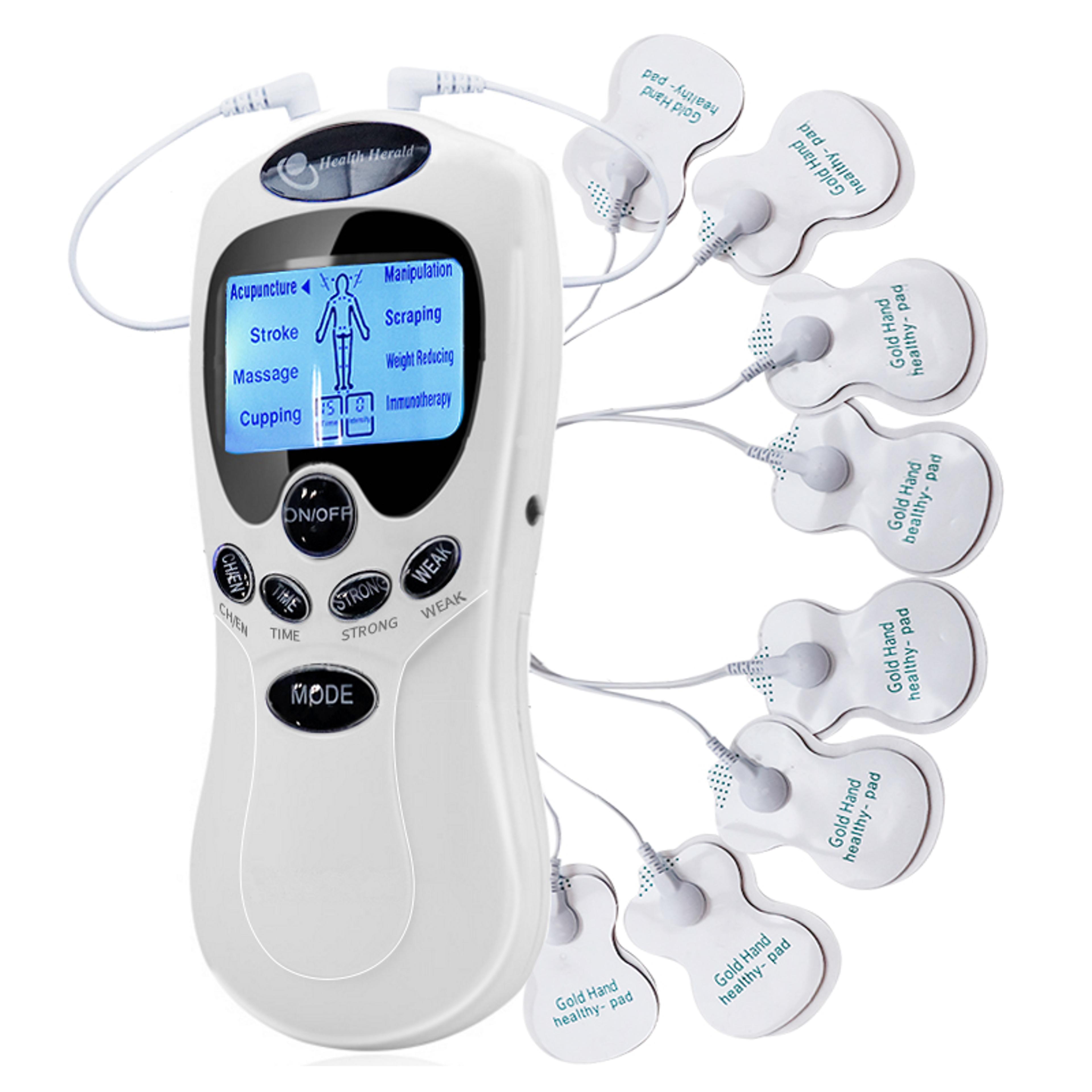 digital tens unit electronic pulse massager with pads & modes for full body muscle relief