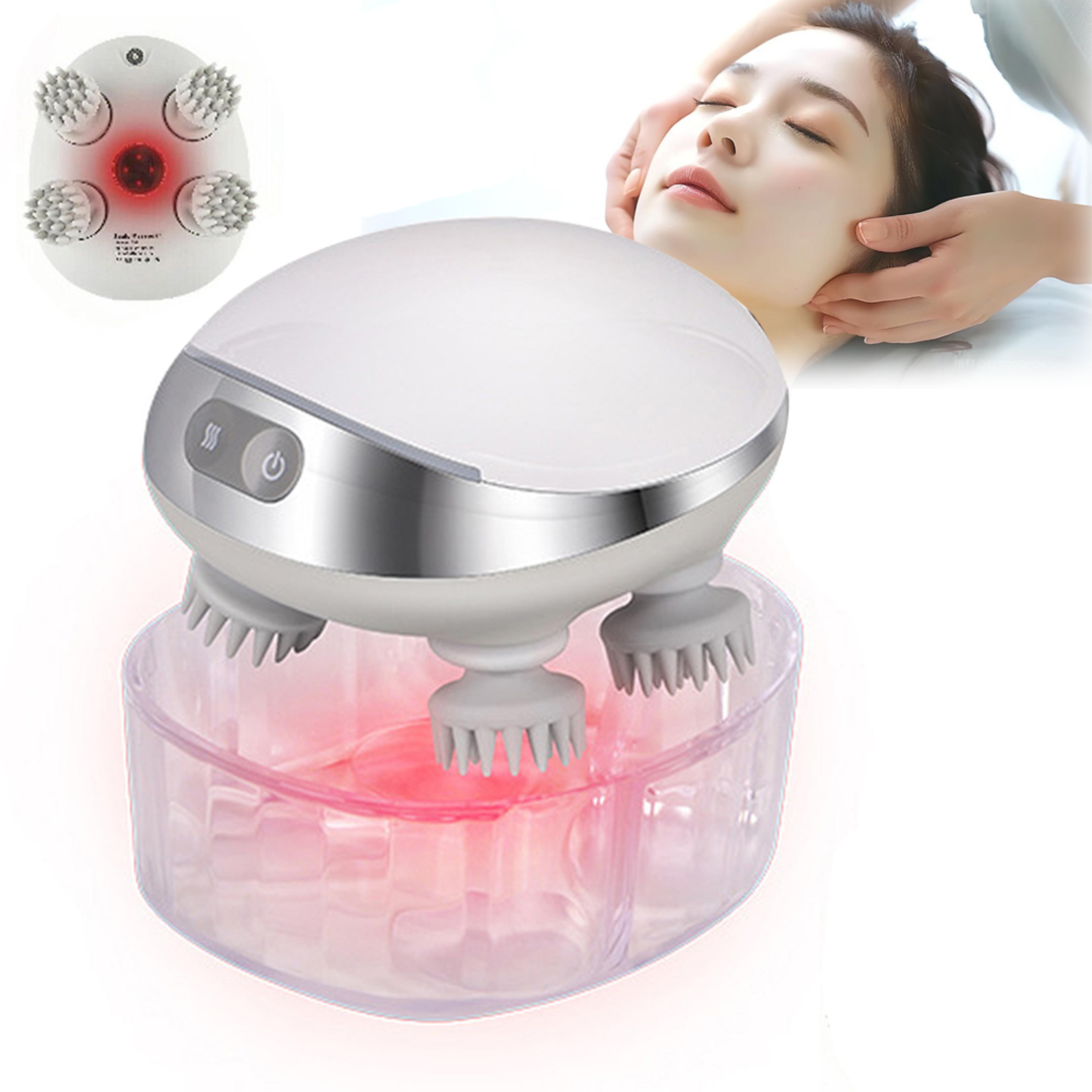 smart scalp massager with red light therapy charging base for hair growth & deep relaxation