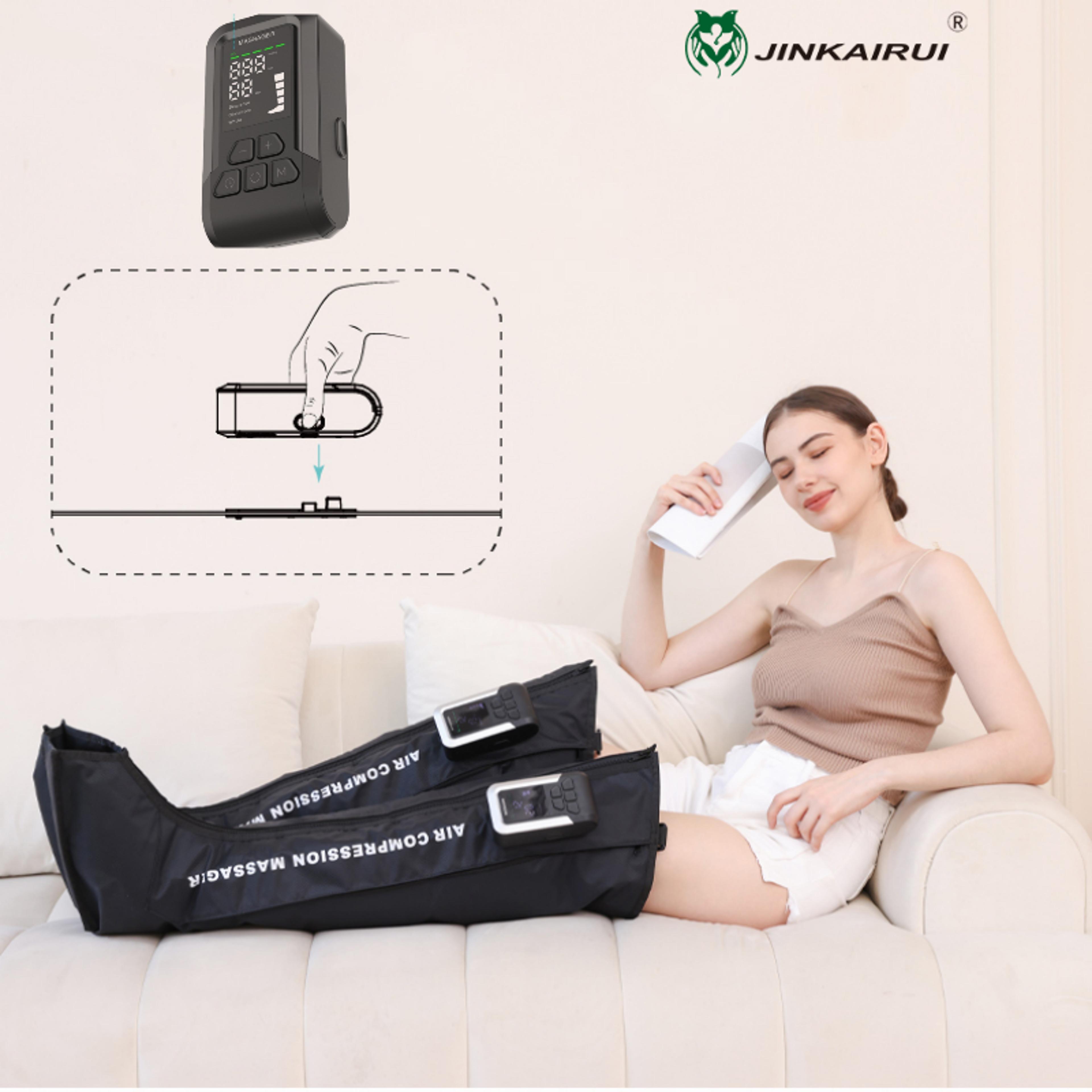 wireless leg compression massager for circulation & air pressure calf and thigh recovery