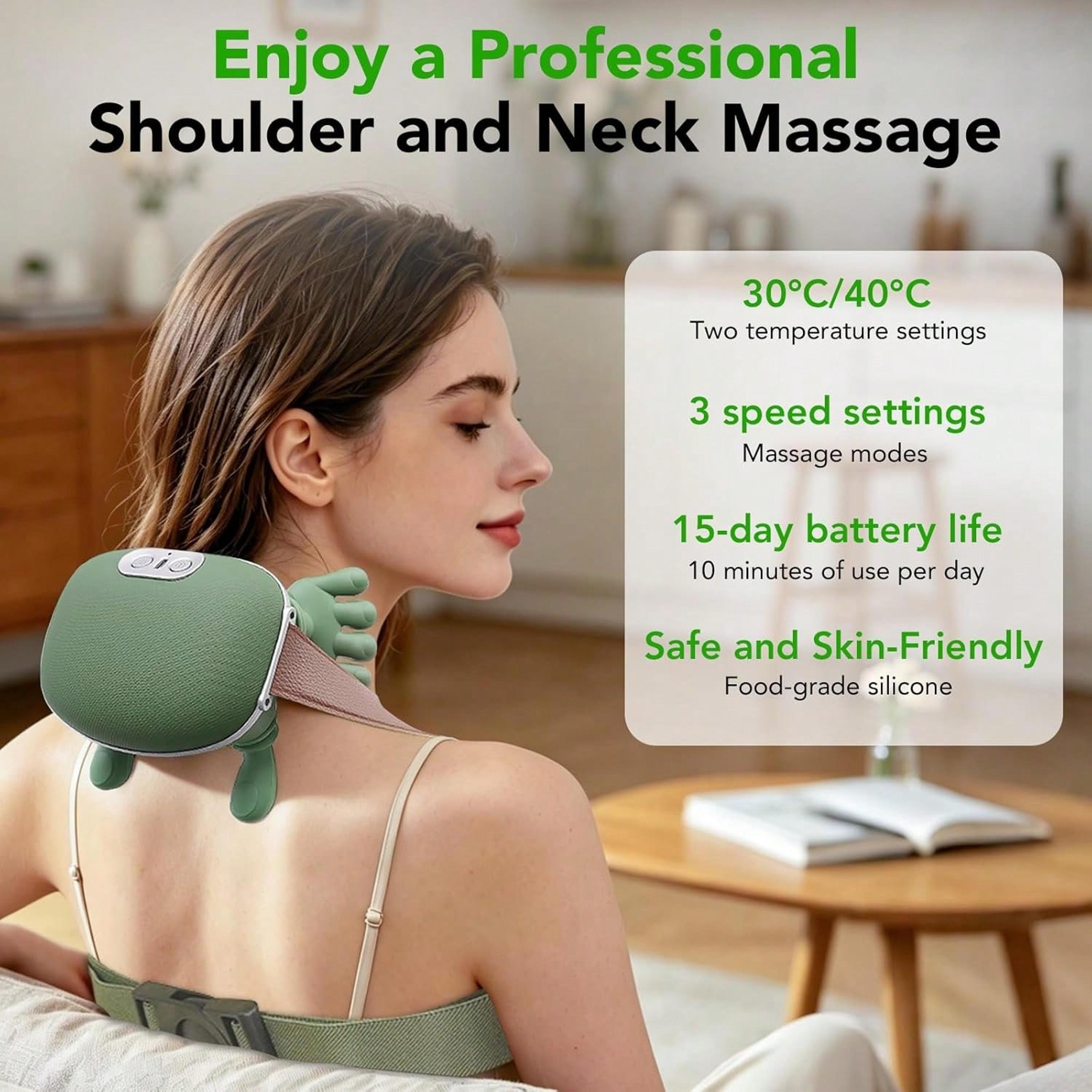 heated neck massager for shoulders deep tissue portable massage device