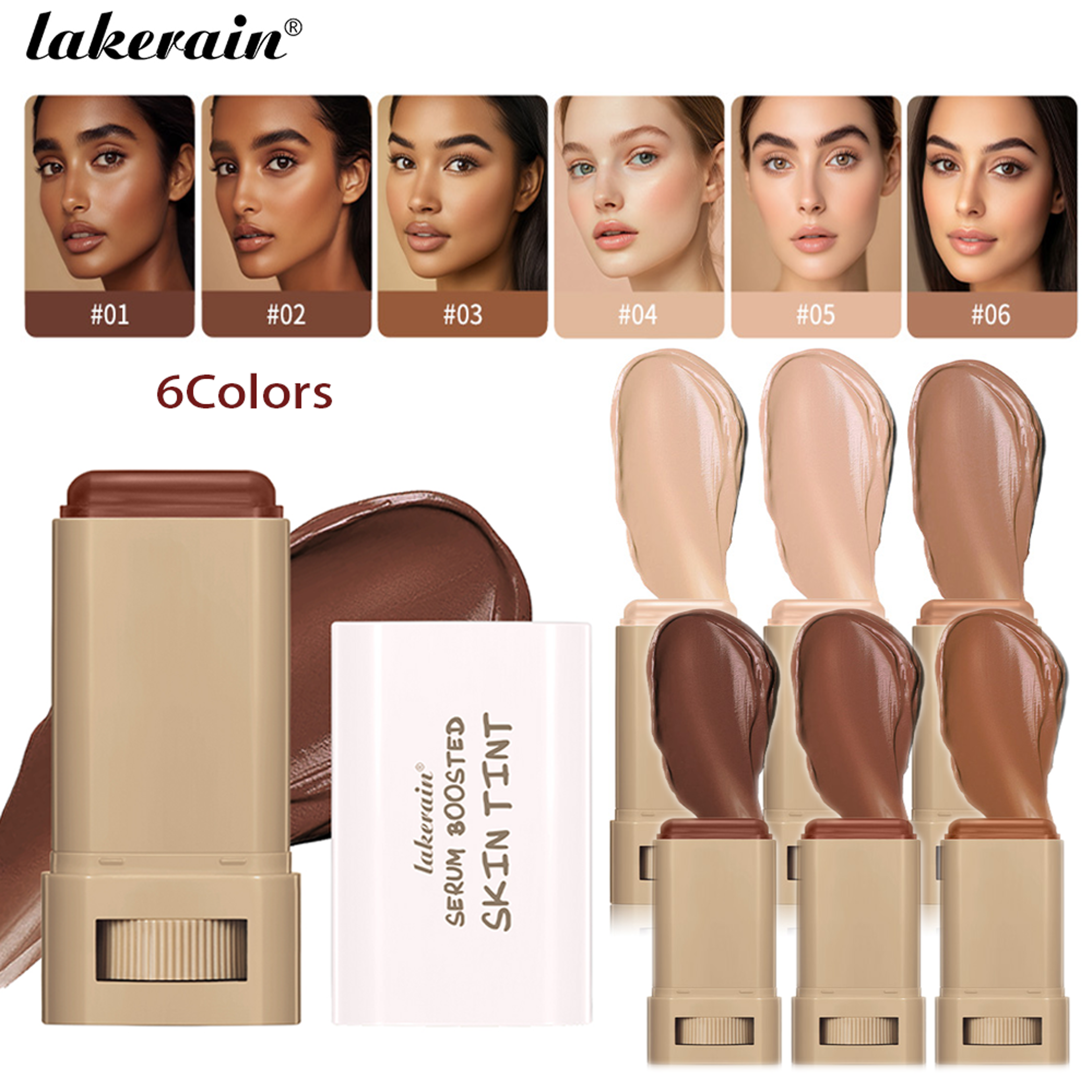 radiant foundation stick & concealer stick with serum boost for smooth full coverage