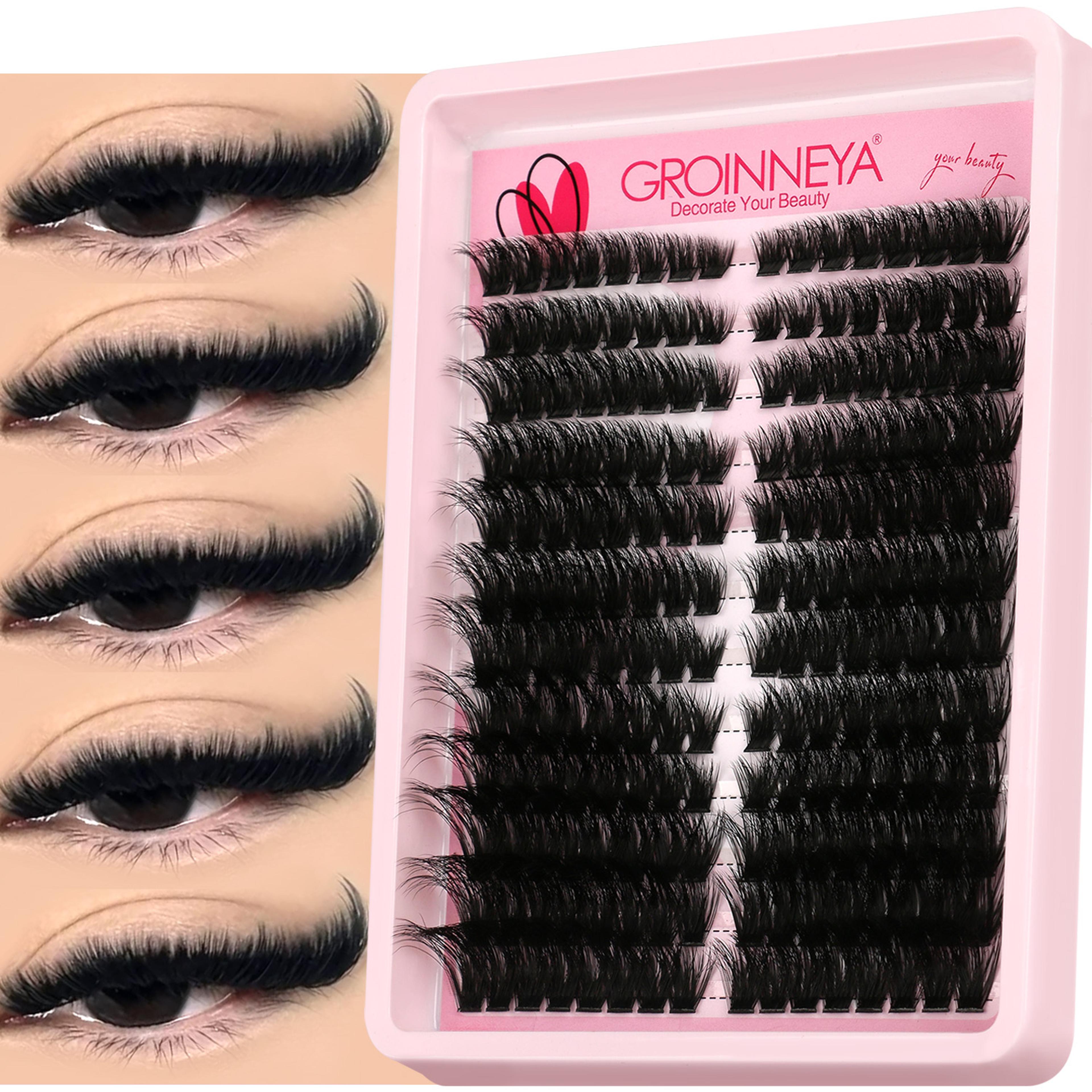 groinneya diy lash clusters wispy cat eye individual lash extensions for natural volume