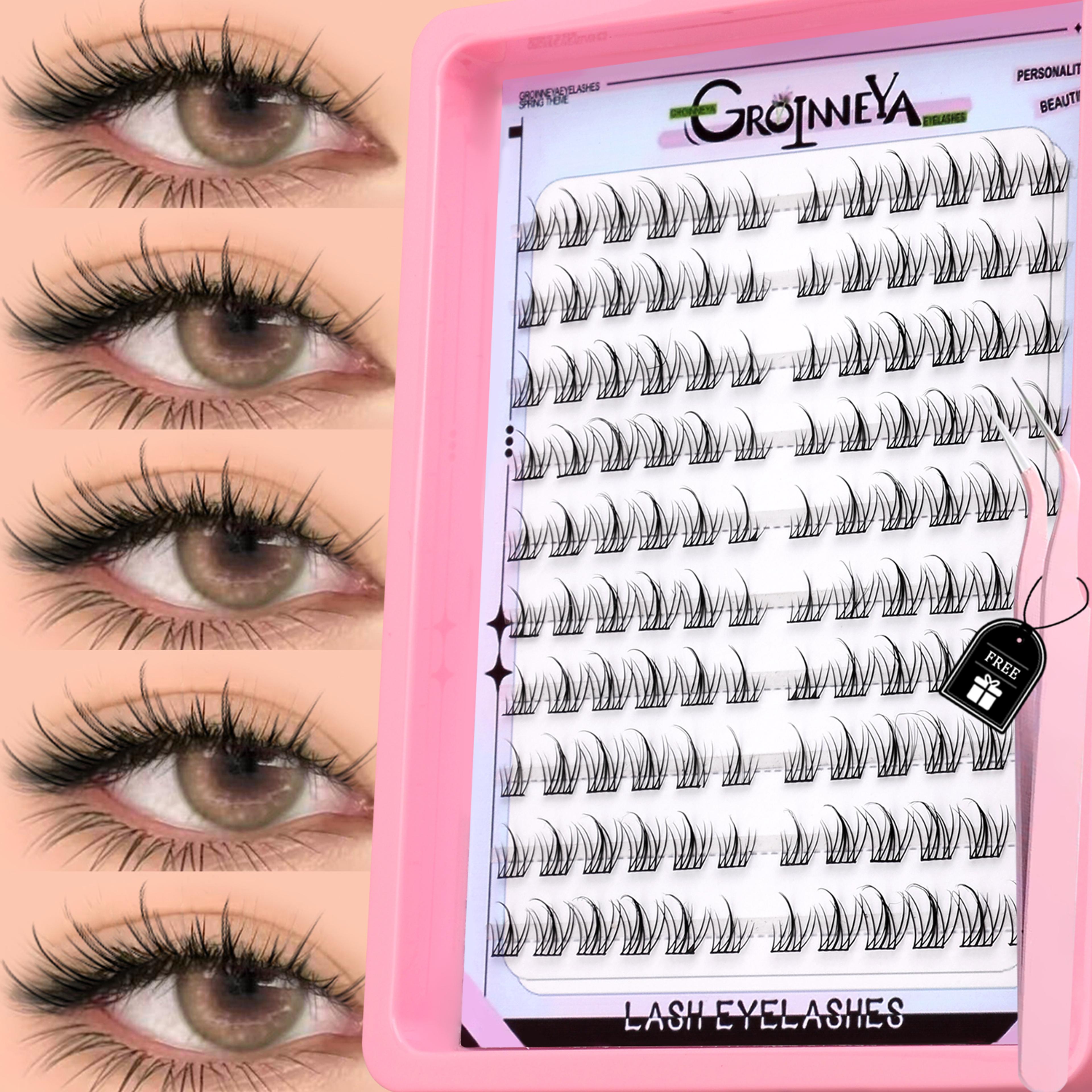 groinneya cluster lashes c curl manga lashes soft wispy individual lash extensions