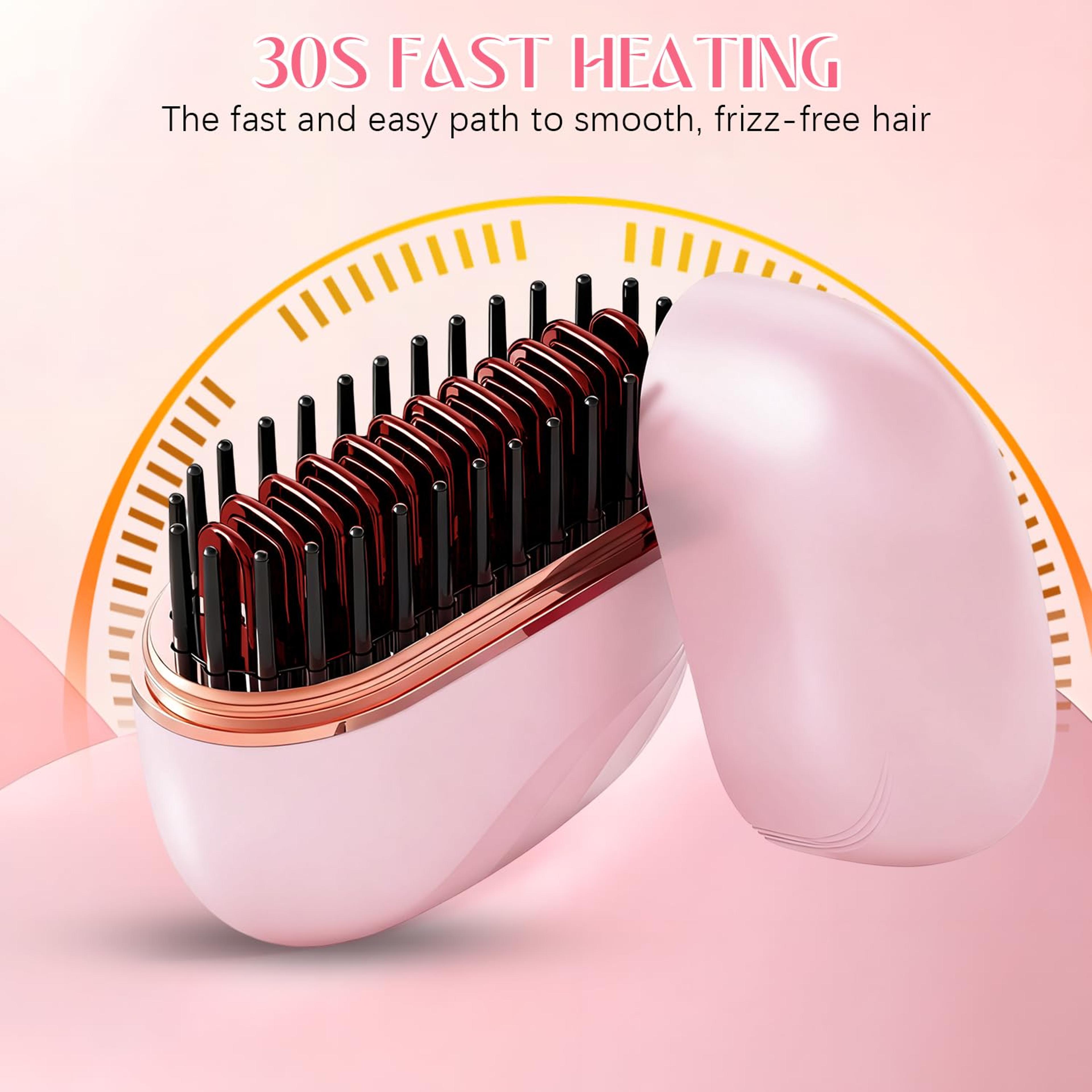 cordless hair straightener brush usb rechargeable portable hair straightener for fast travel styling