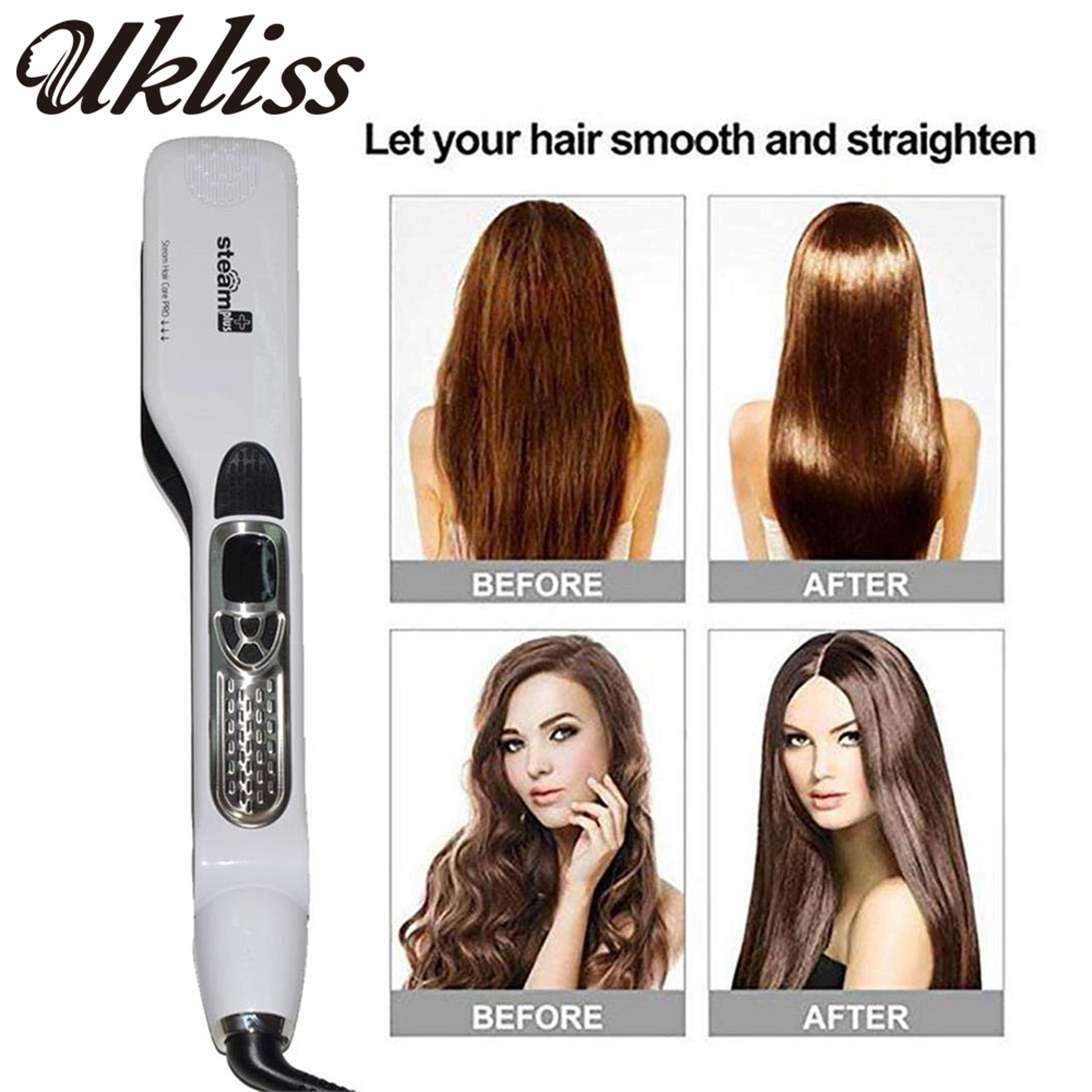 steamglow steam hair straightener ceramic tourmaline hair straightening brush