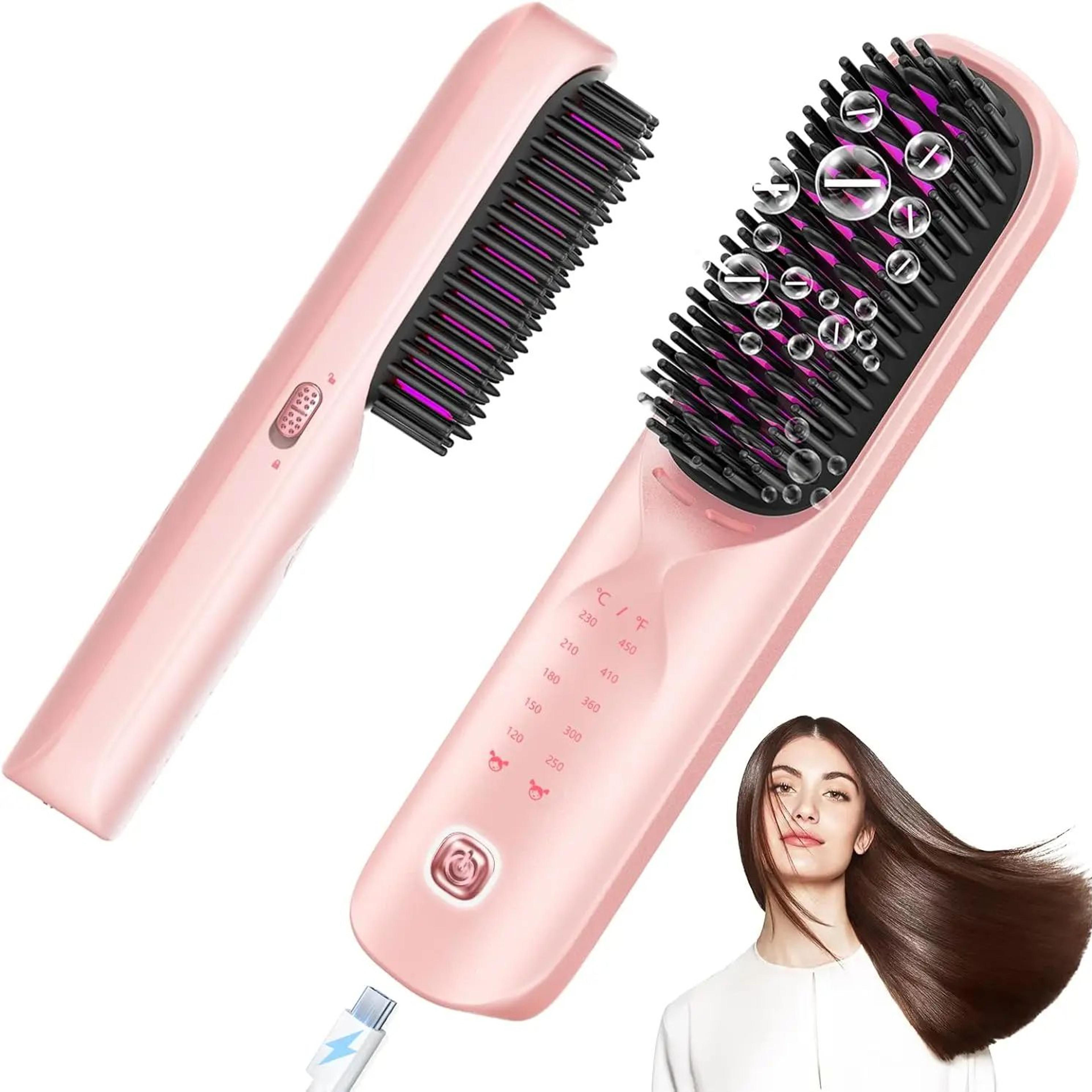 cordless hair straightener brush portable hair straightener with negative ions for smooth frizz free hair