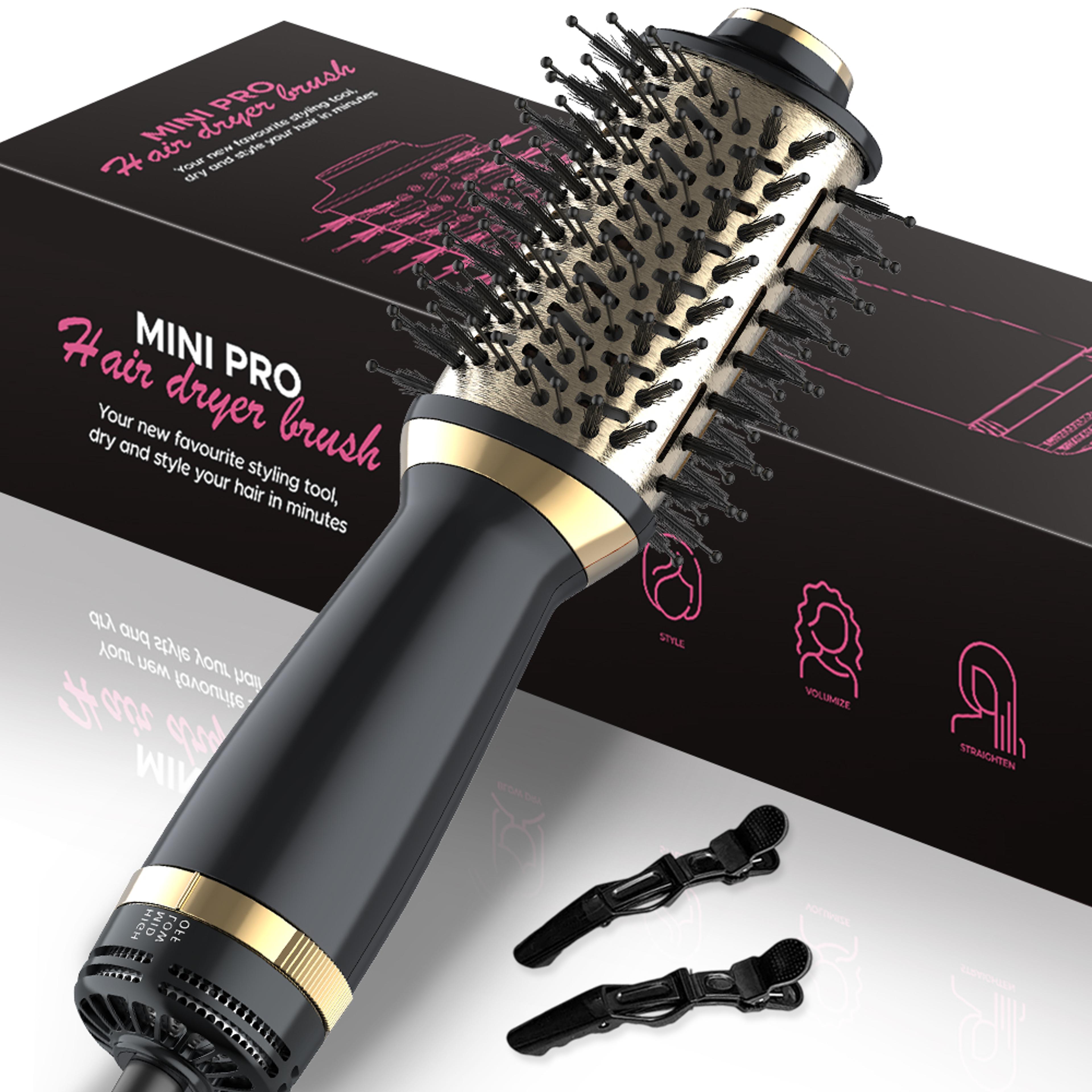 hair dryer brush hot air styler with oval barrel for fast drying volume & smooth hair