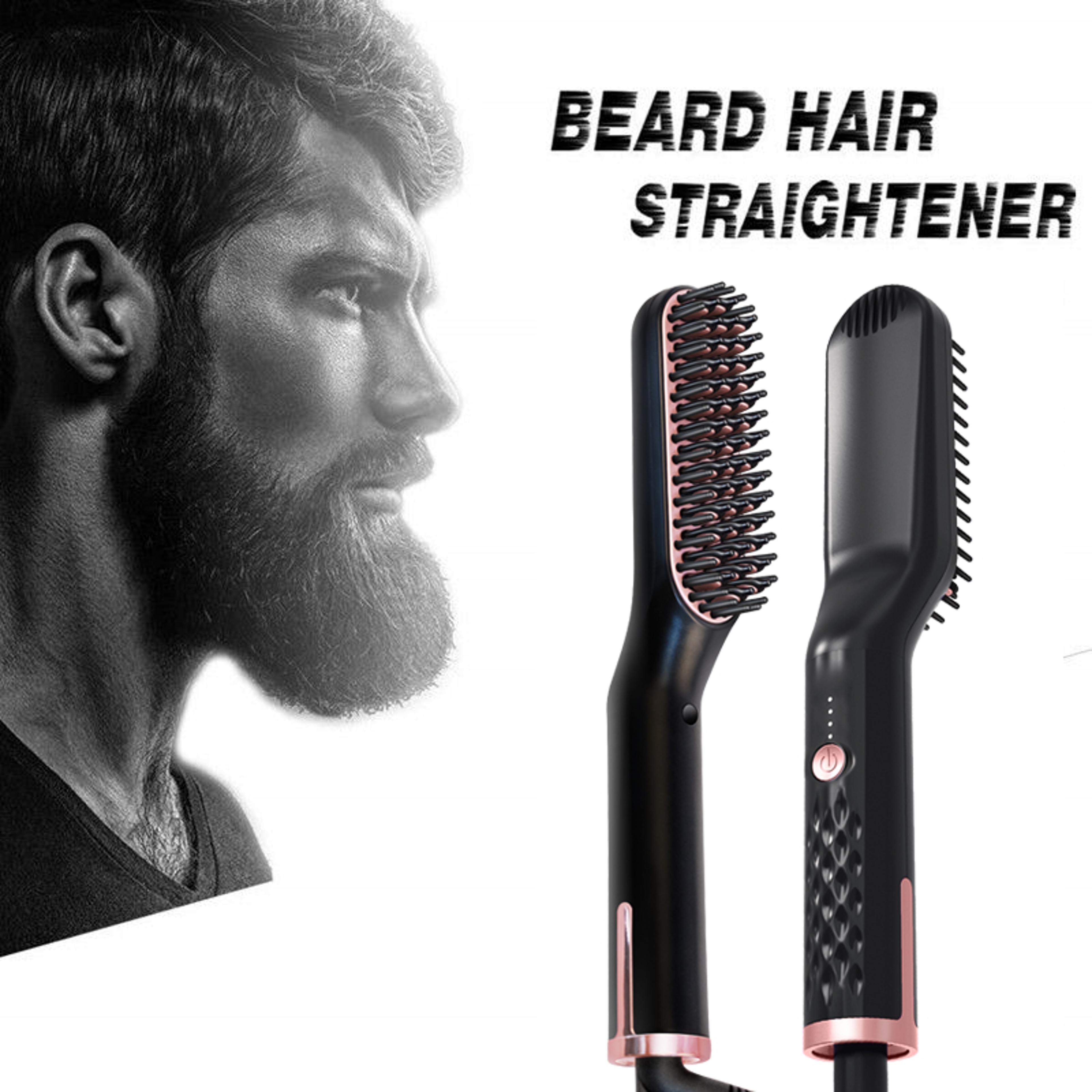 negative ion beard straightener heated hair straightening brush for men fast heat hot comb