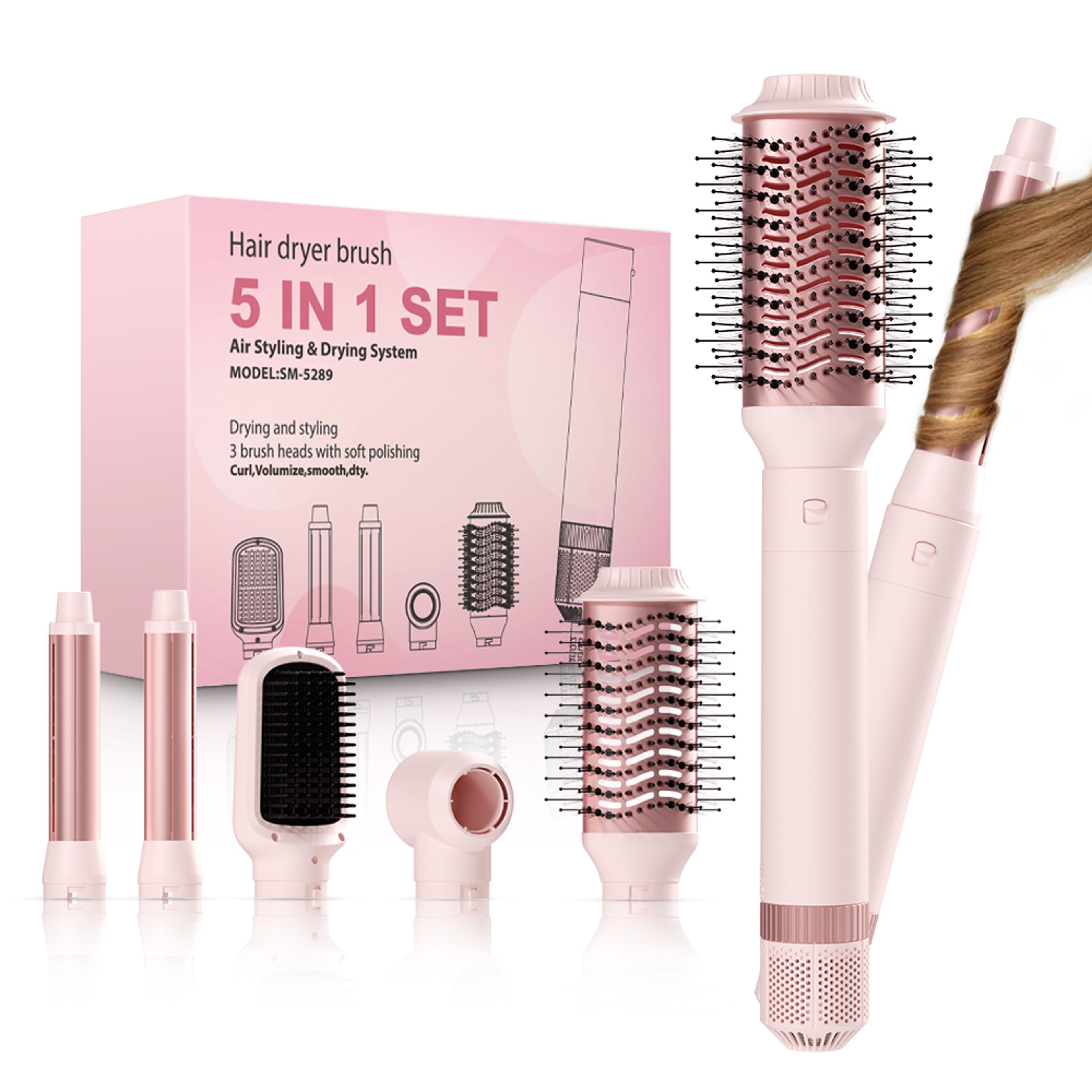 hair styler hot air brush fast drying hair dryer brush with automatic curling attachments