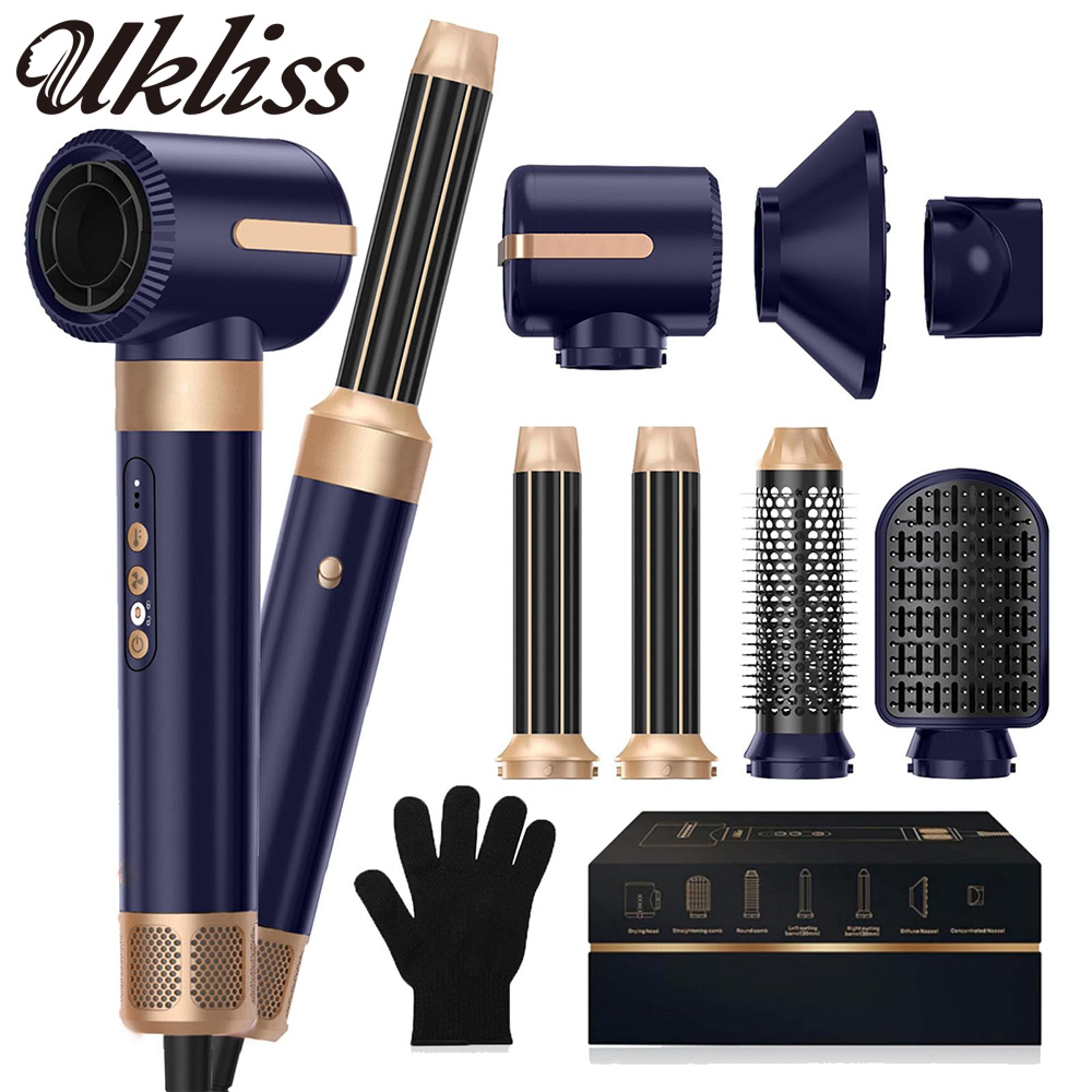 ukliss hair dryer brush air styler hot air brush for fast drying curling & straightening