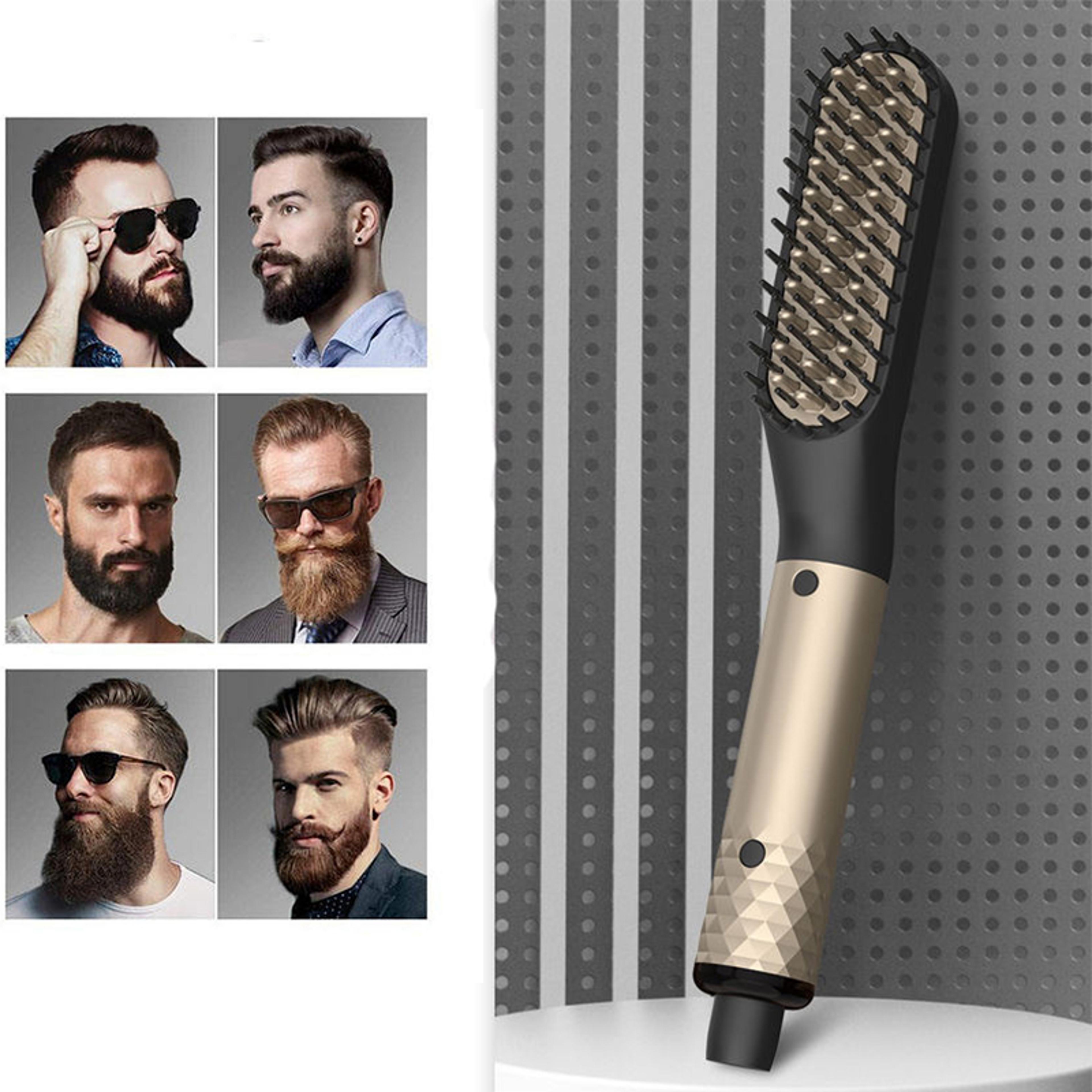 professional beard straightener ceramic heated beard comb for fast hair & beard styling