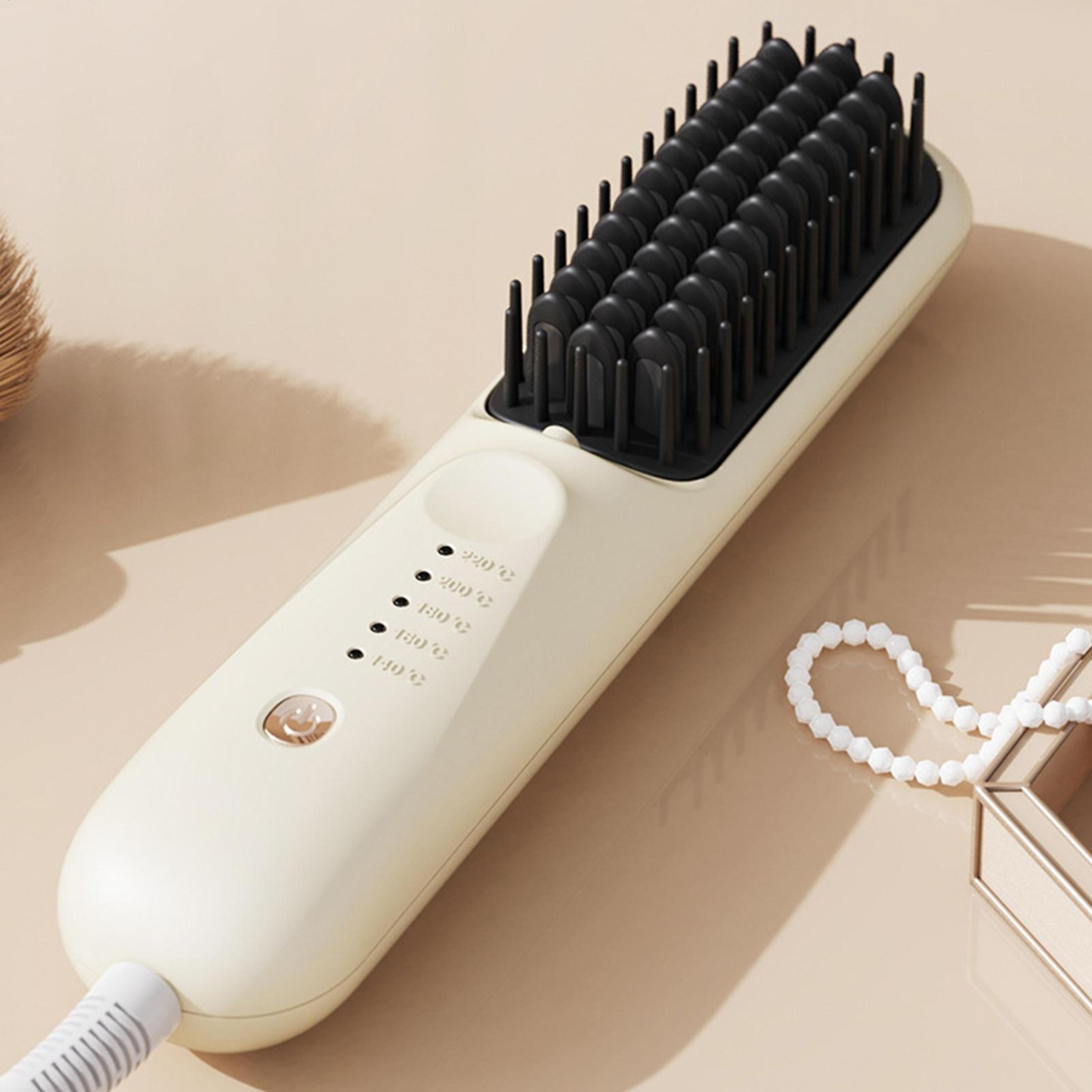 hair straightening brush with negative ion technology and multi temperature hot comb