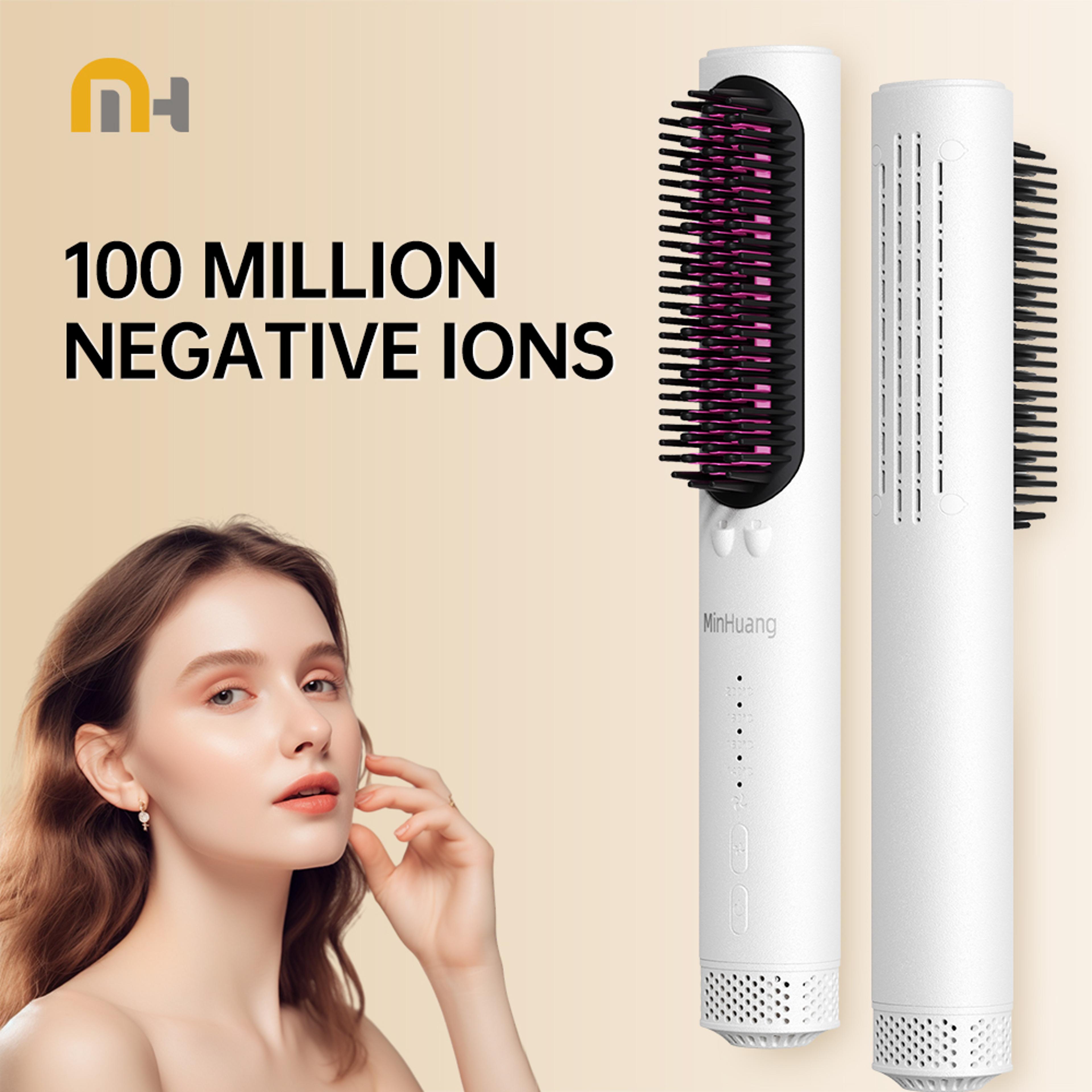 negative ion hot hair comb electric hair straightening brush with anti scald design