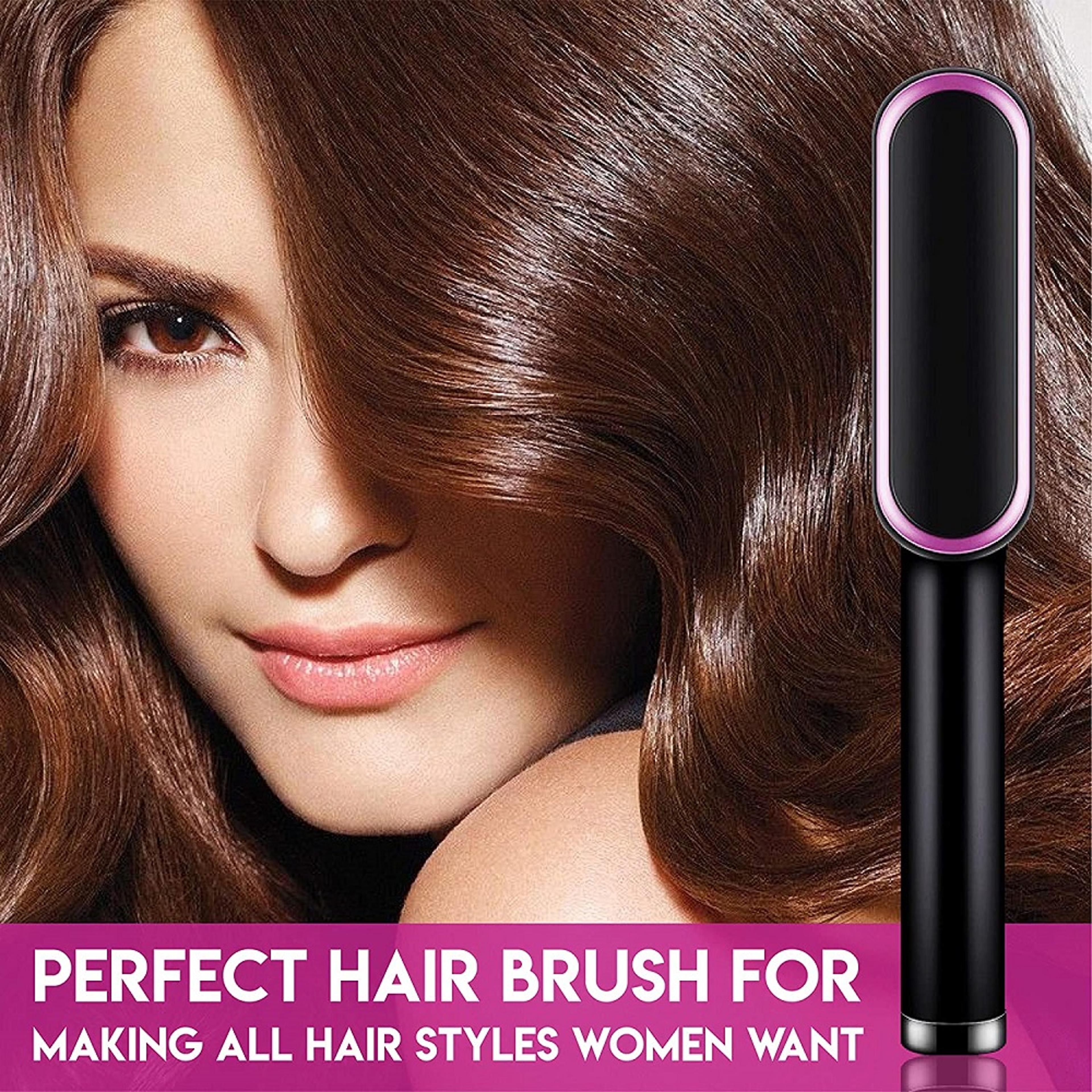 ionic hair straightener brush with ceramic heating anti scald hot straightening comb