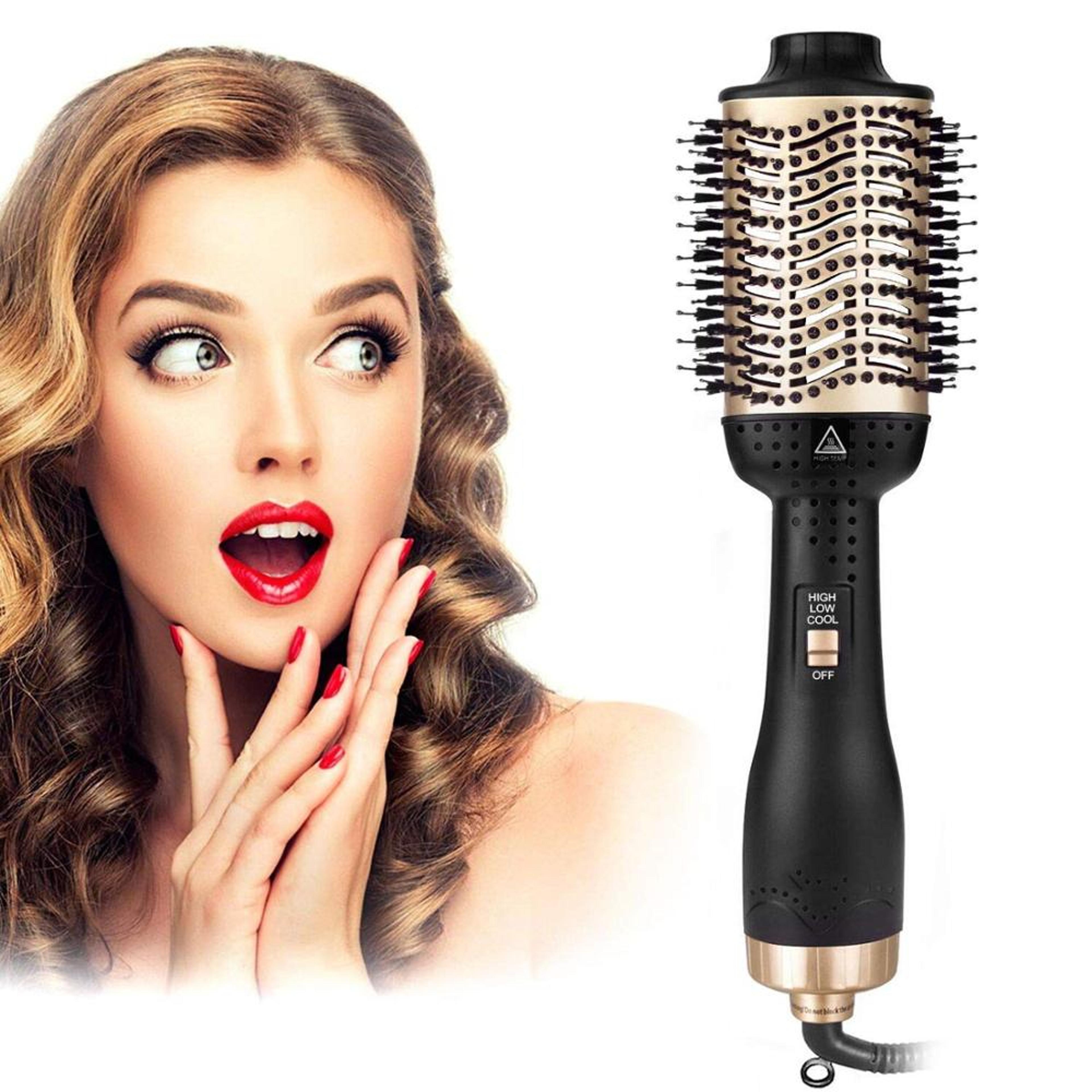 hot air brush hair dryer brush with negative ion technology for straightening curling & frizz control
