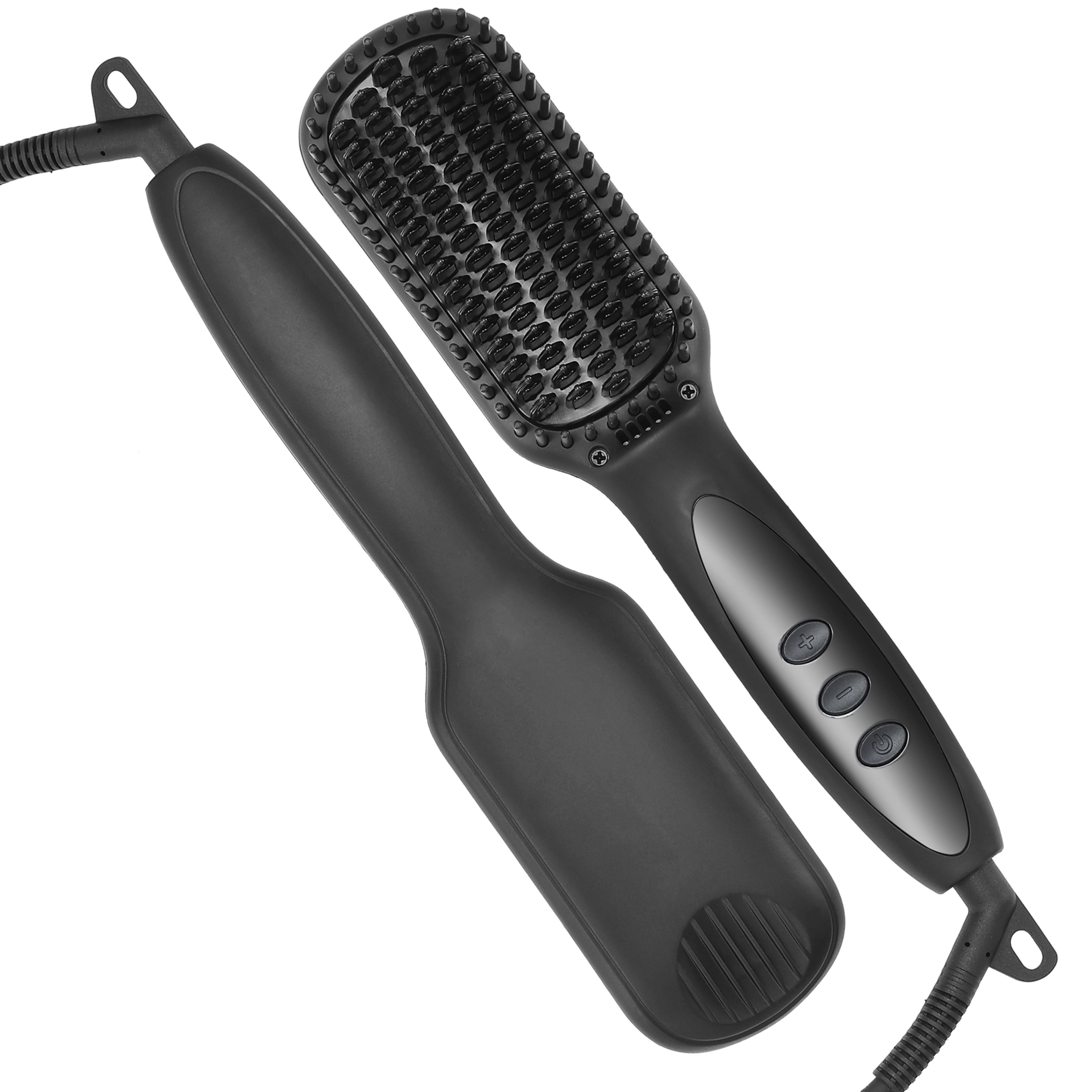 ceramic hair straightener brush with lcd display anti scald hot comb dual voltage for fast styling