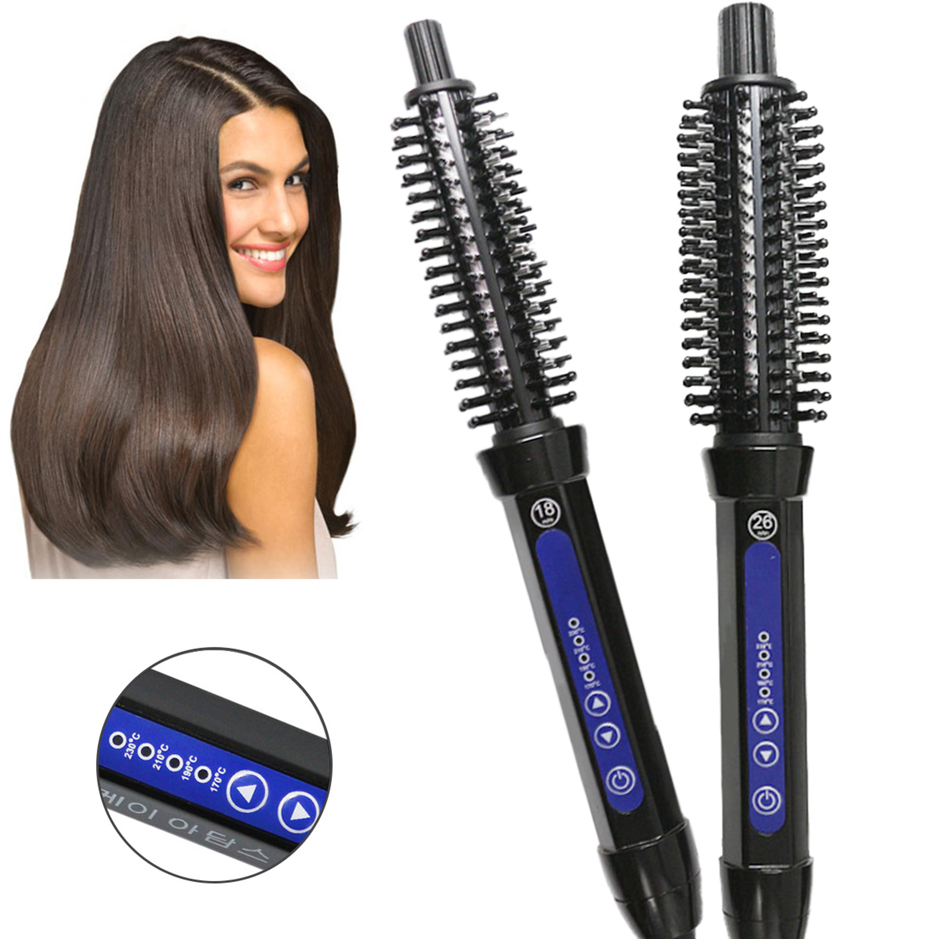 hair curler & ceramic hot comb brush professional hair styling tool