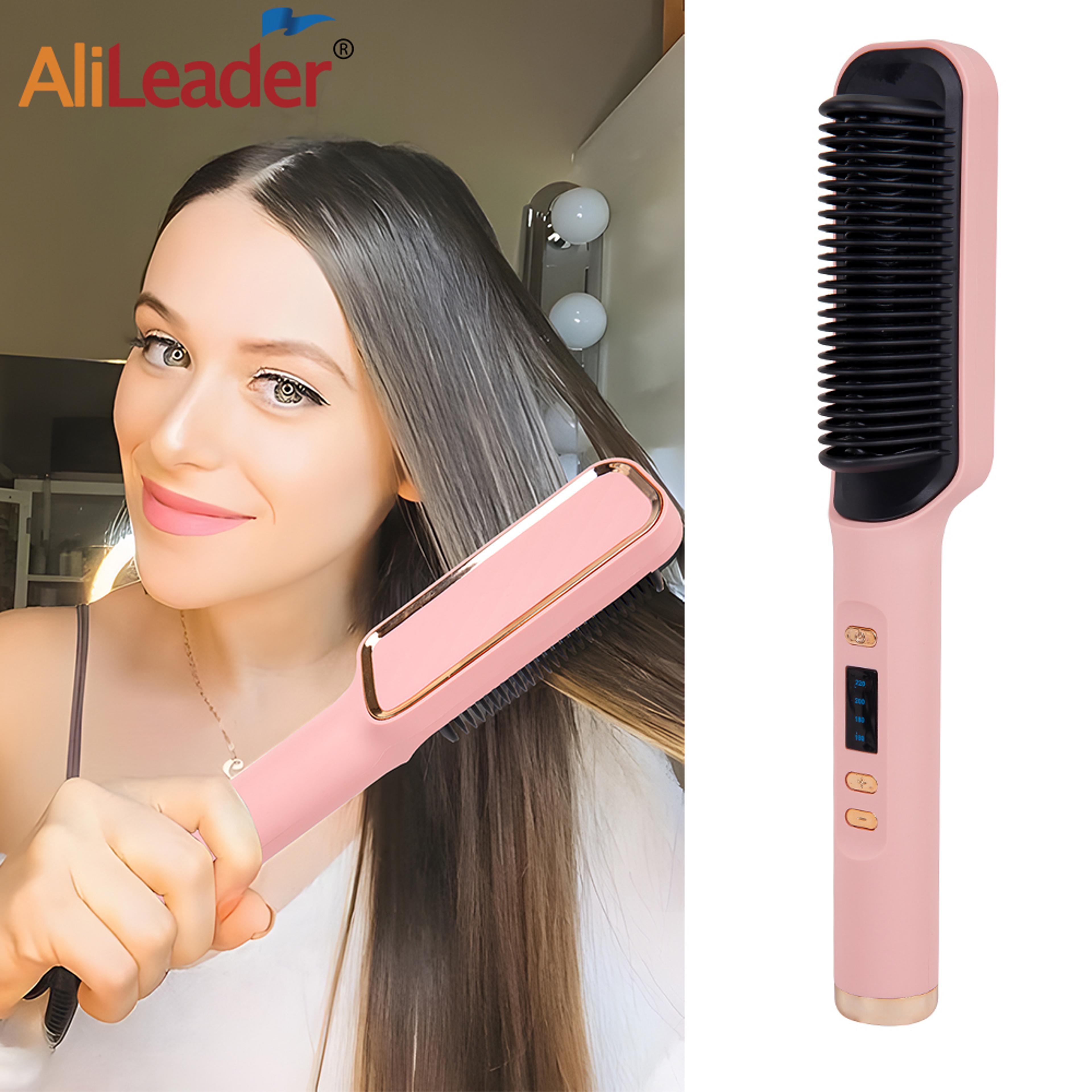 hot air brush hair straightening brush & dryer for fast salon styling