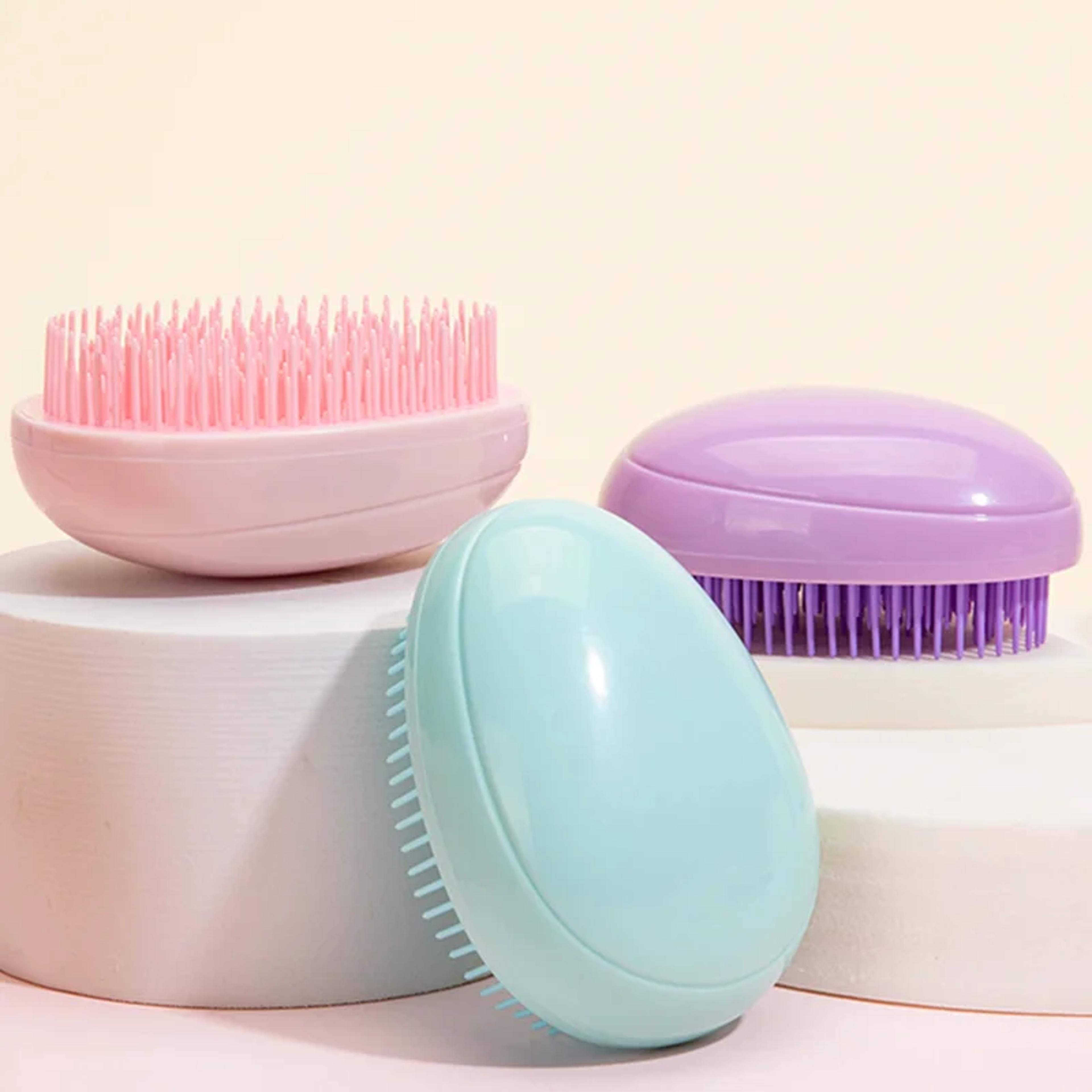 mini hair brush travel scalp massage detangling brush for wet & dry hair