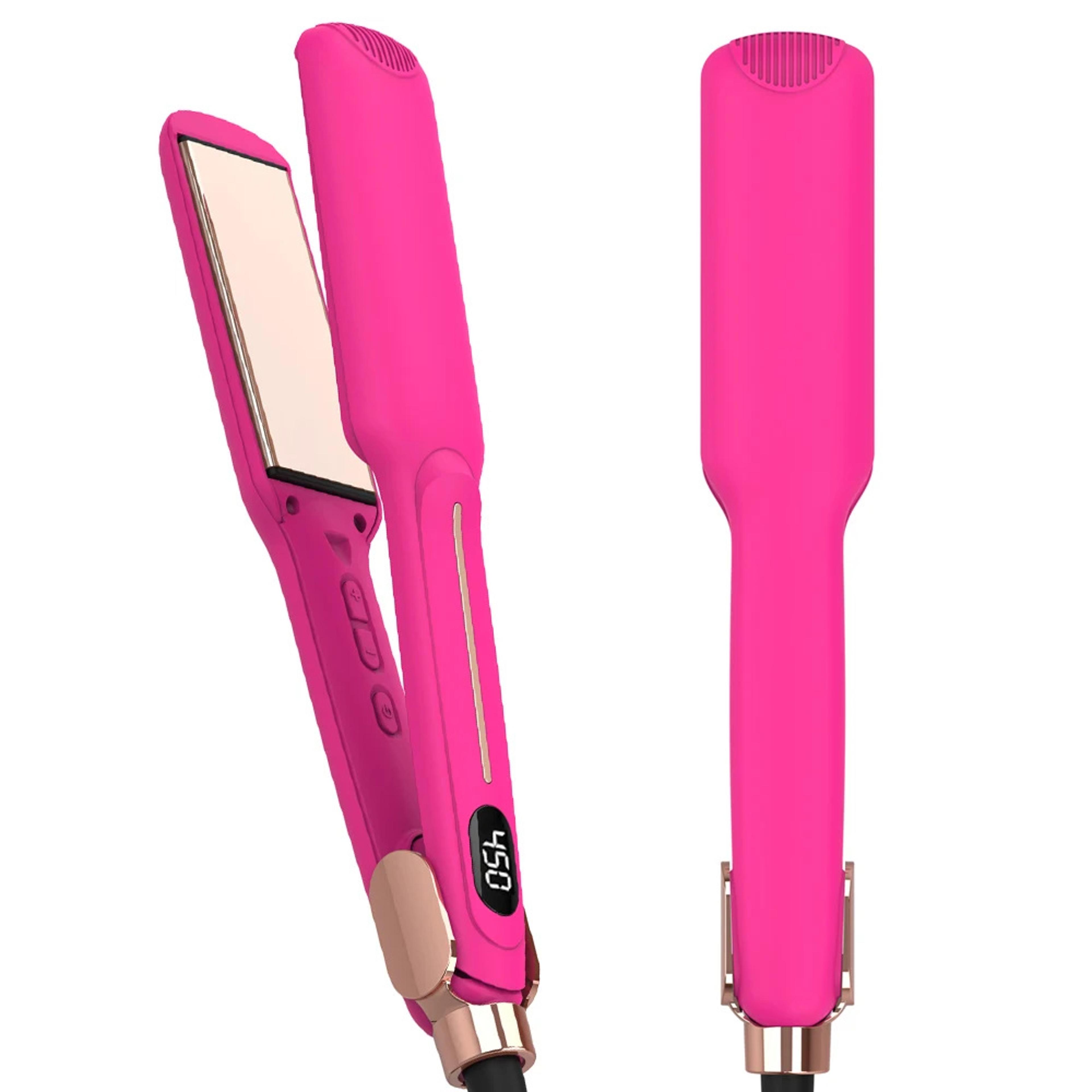infrared titanium wide plate hair straightener and curler fast heating flat iron