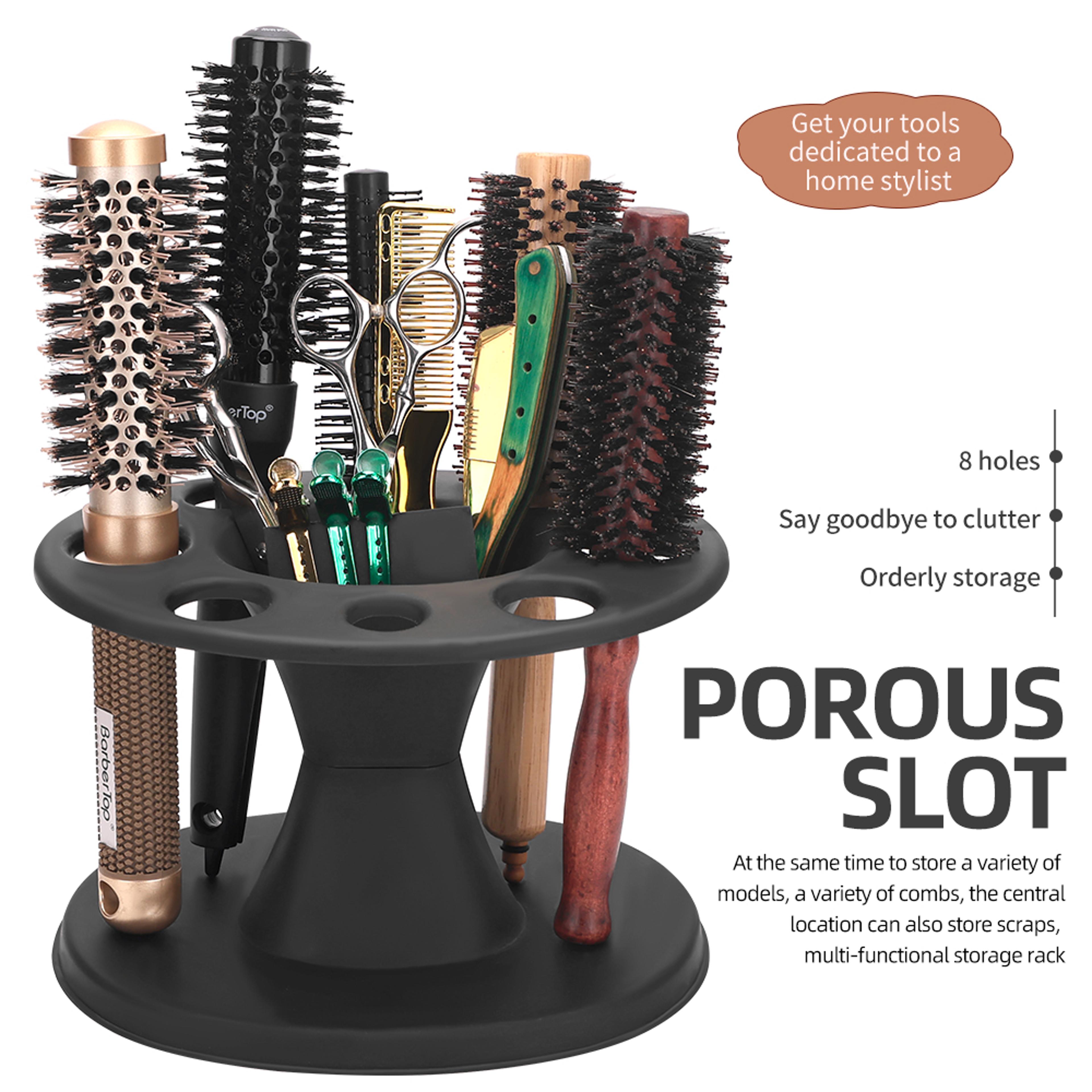 professional barber tool organizer salon comb holder & hair styling storage rack