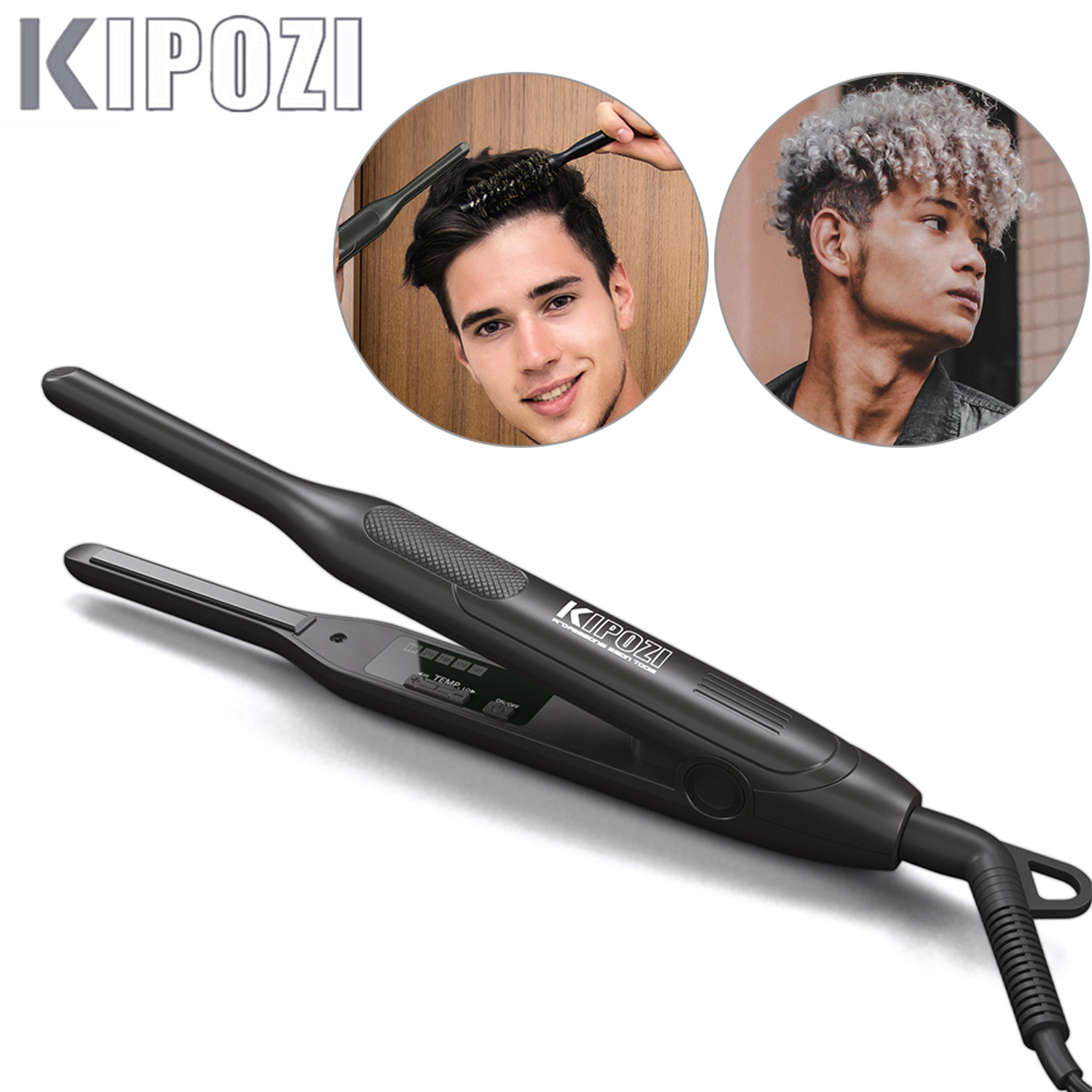 kipozi titanium flat iron small hair straightener for pixie cuts bangs & beard styling