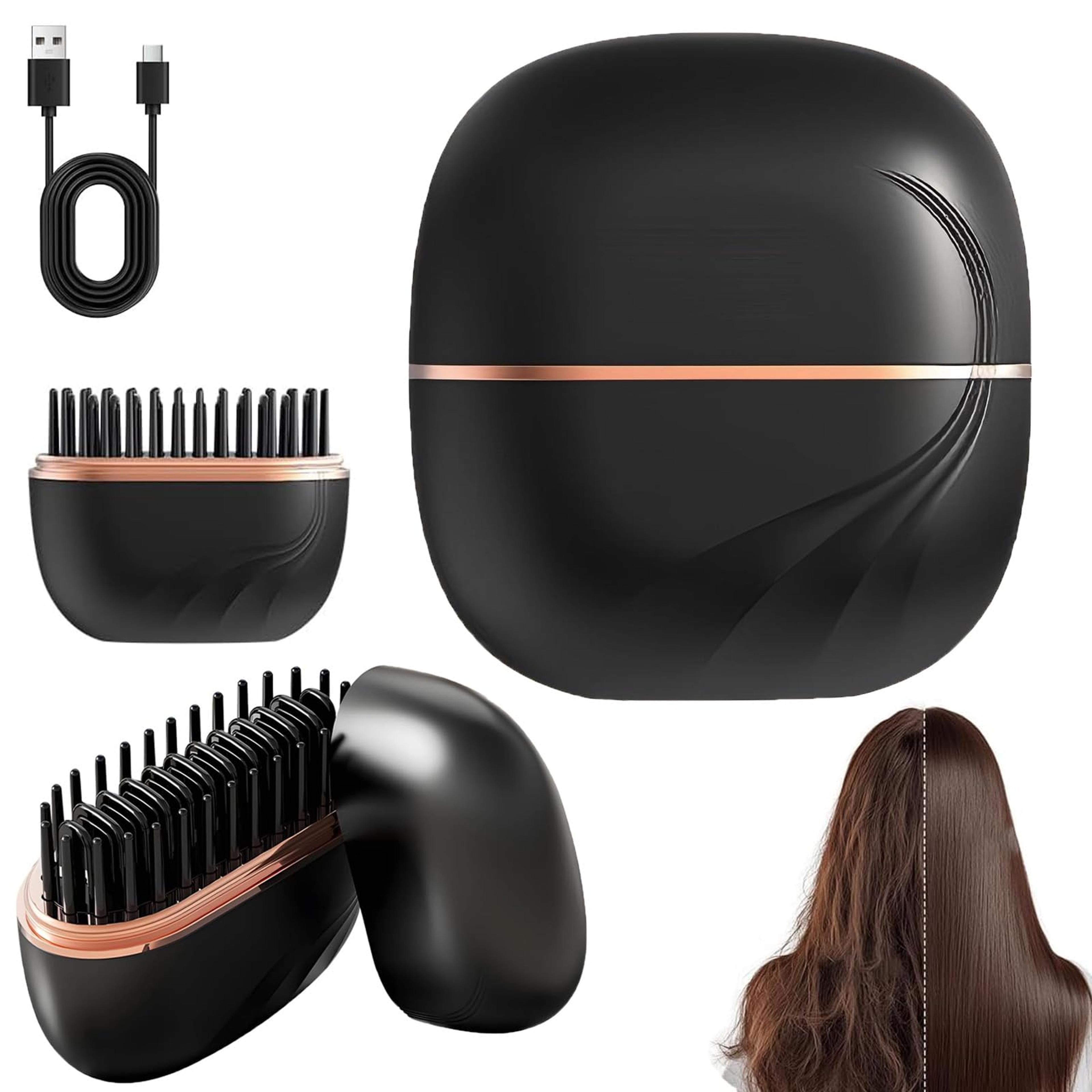 mini hair straightener portable hair straightening brush with heat settings for travel