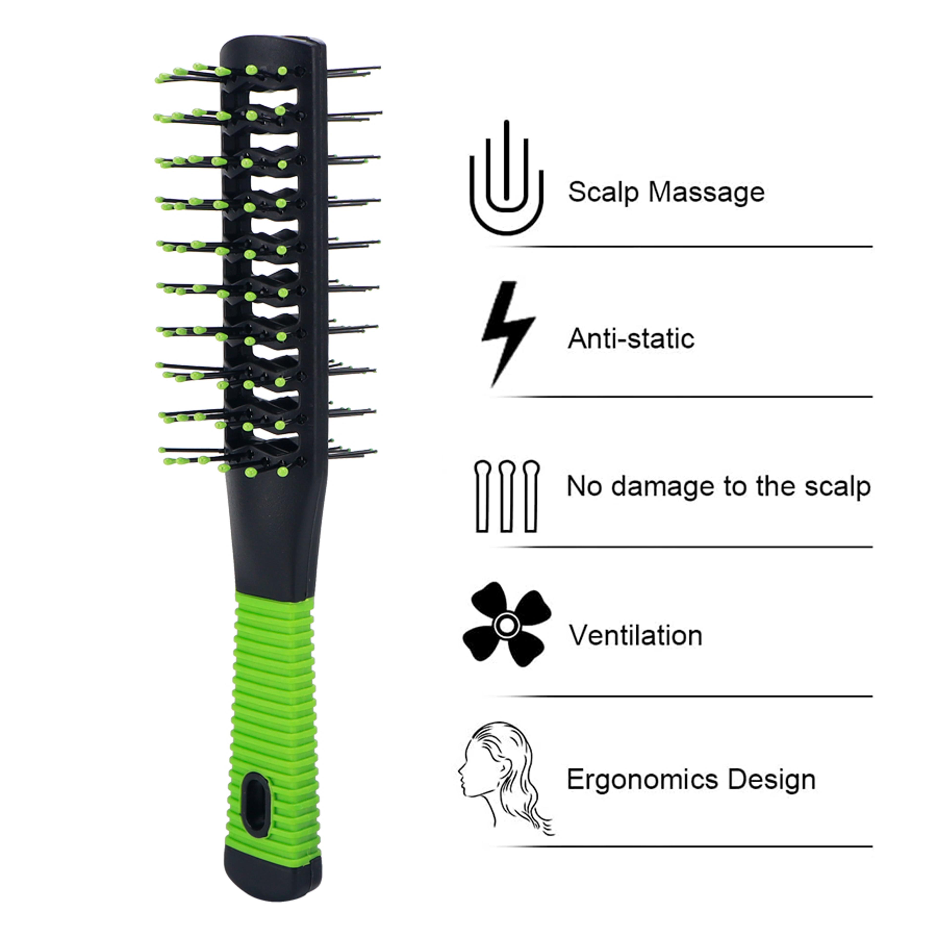 dual sided detangling hair brush & wide tooth massage comb for smooth tangle free hair