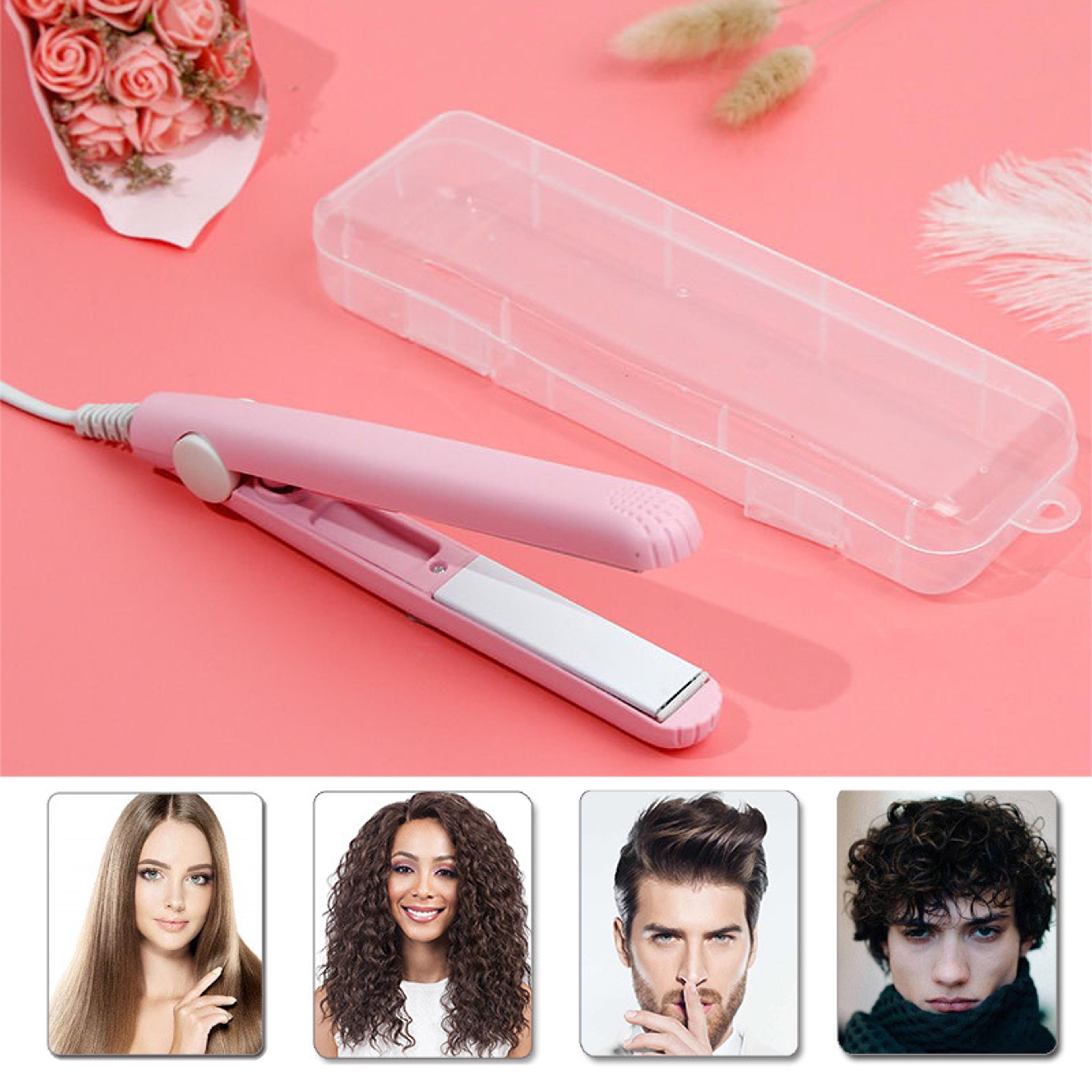 mini hair straightener & curler portable ceramic flat iron for travel and short hair