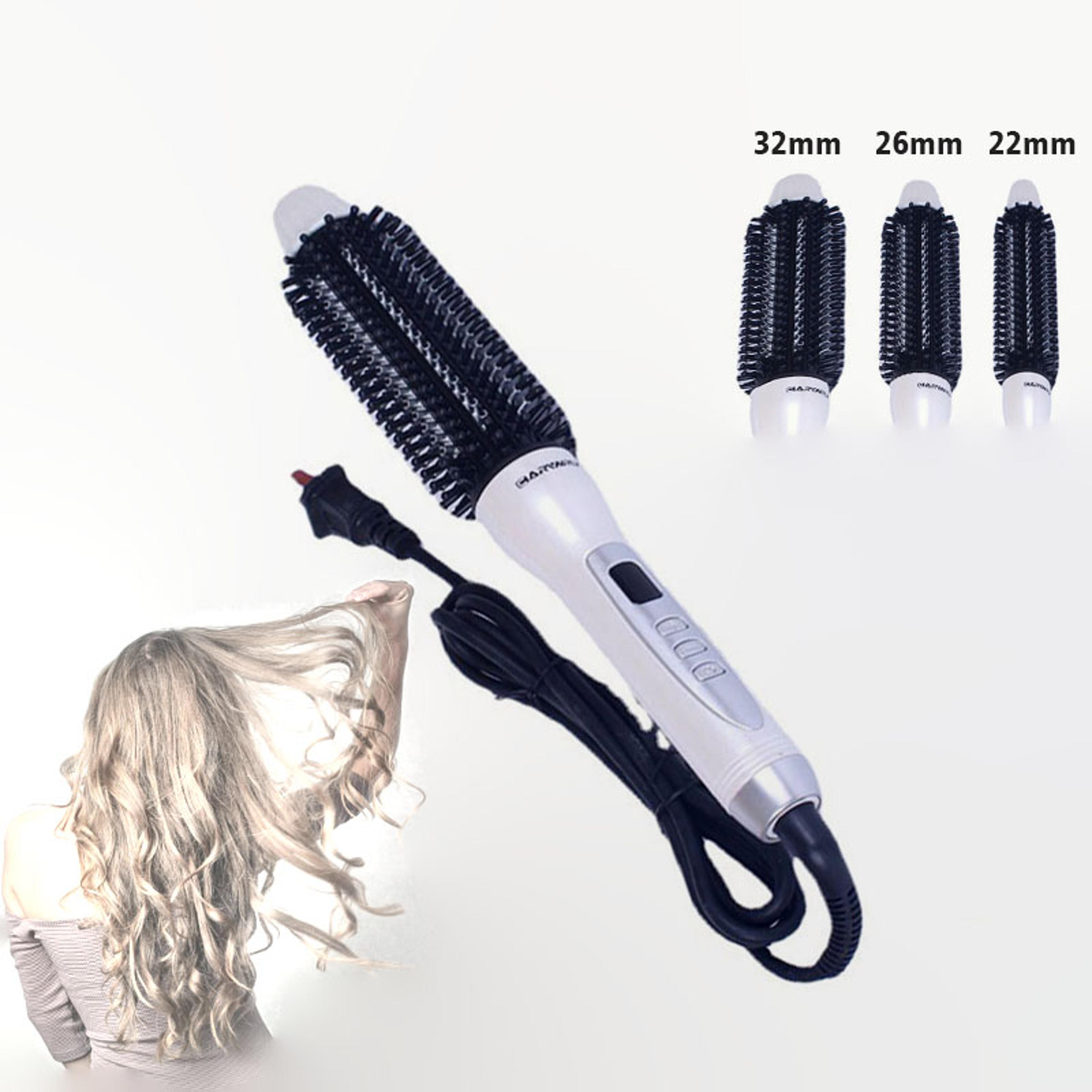 salonglow hot brush hair straightener & curling thermal brush with lcd display