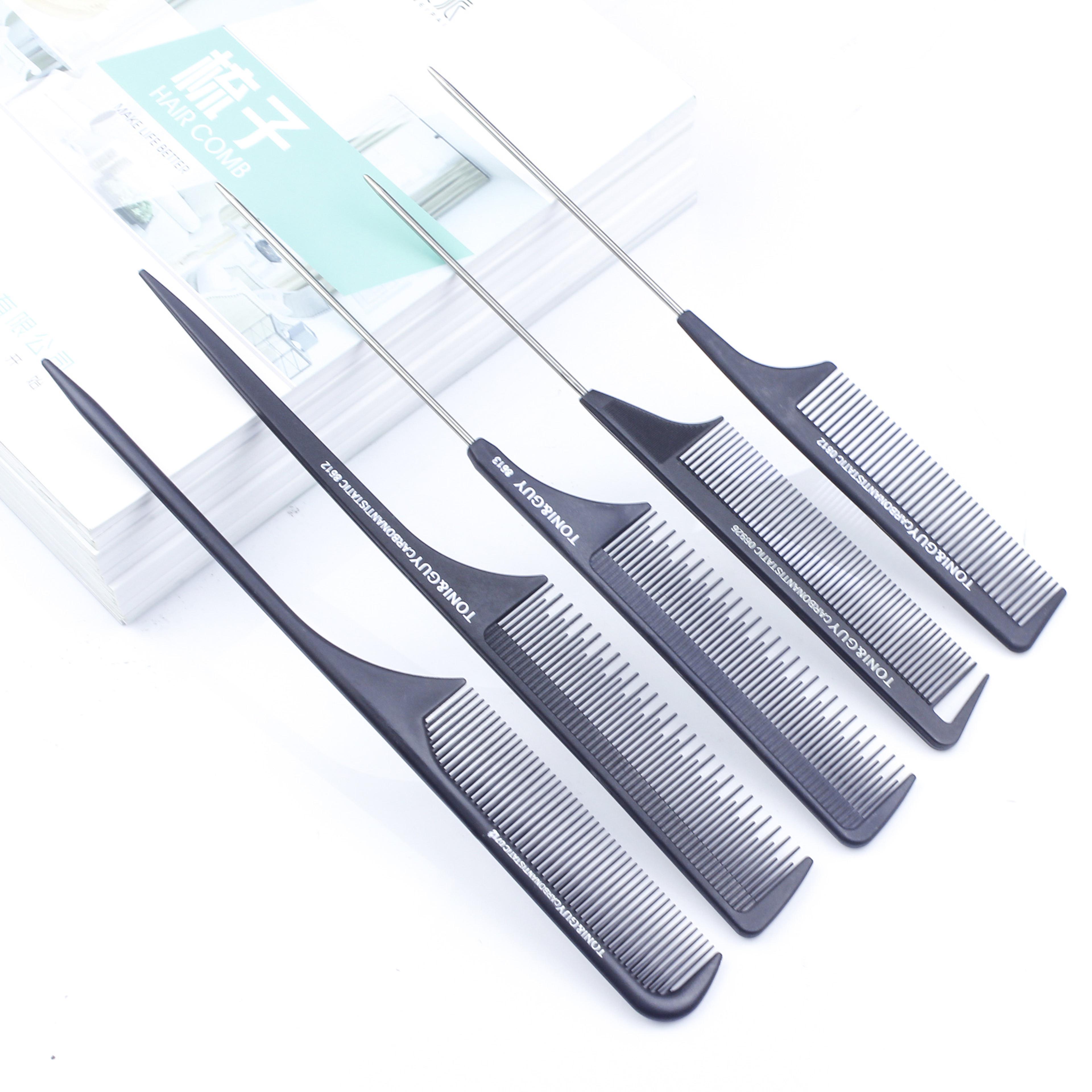 professional rat tail comb anti static fine tooth hair styling comb with steel pin