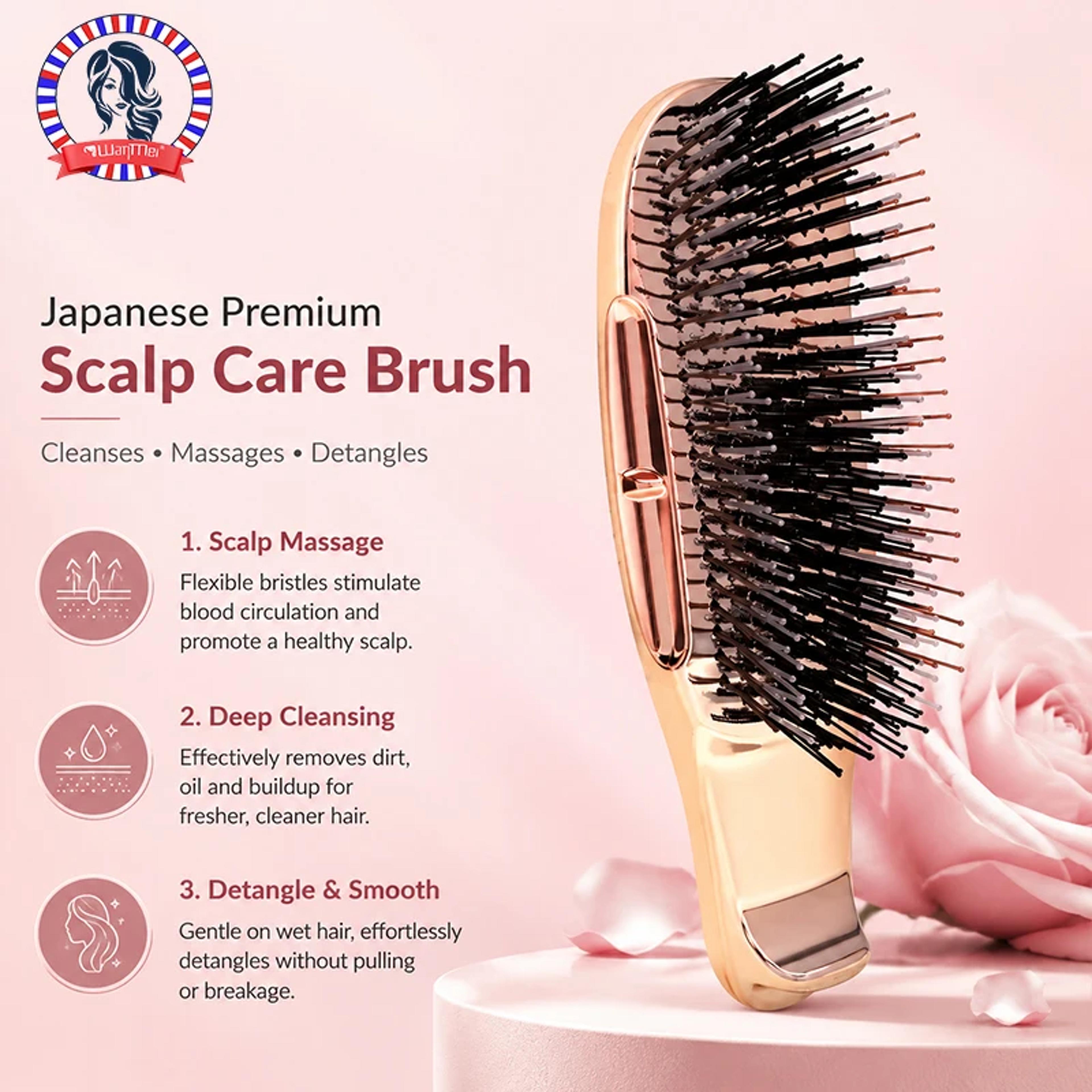 japanese rose gold scalp massager shampoo brush for wet detangling hair care