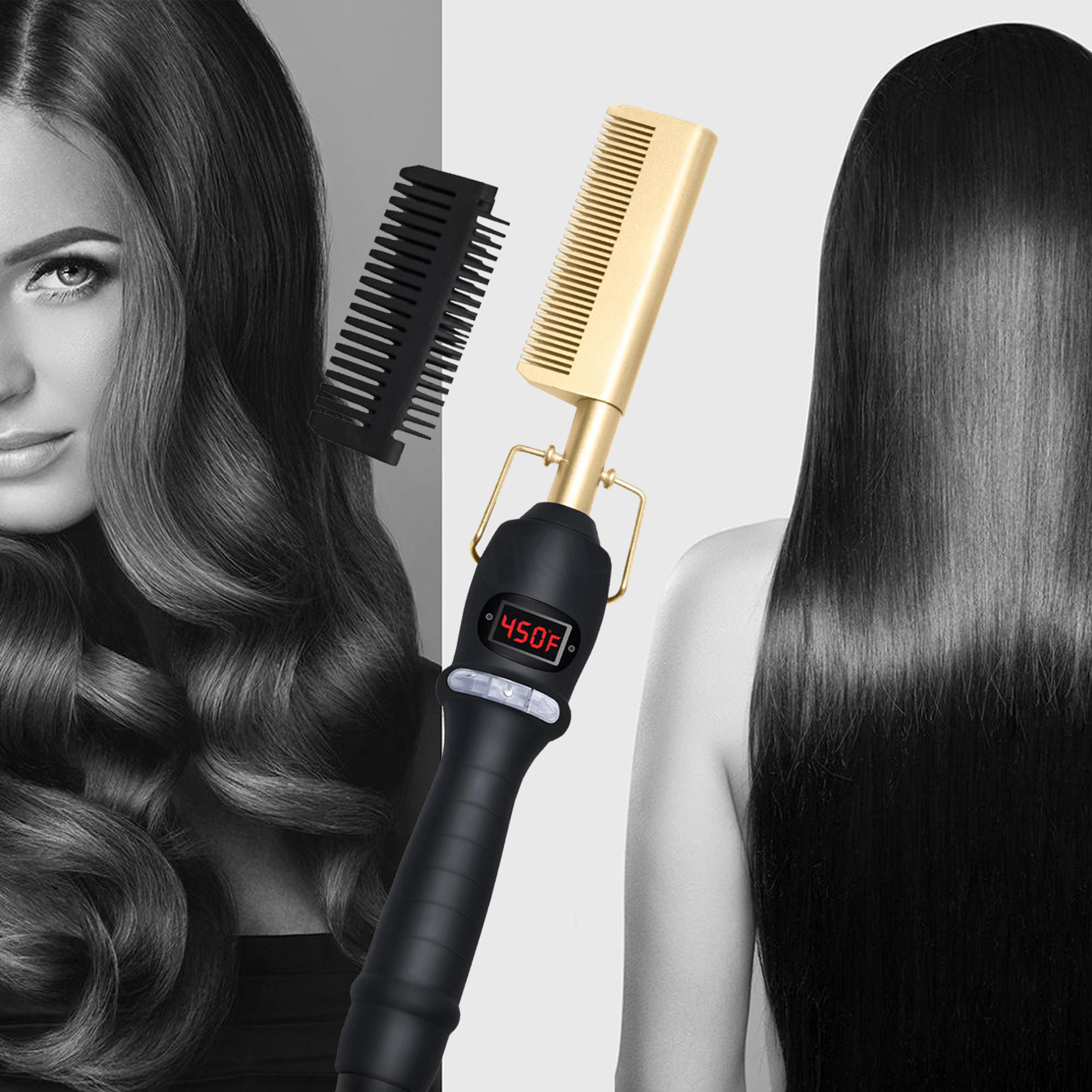 hot comb hair straightener and beard straightener with fast heating anti scald design