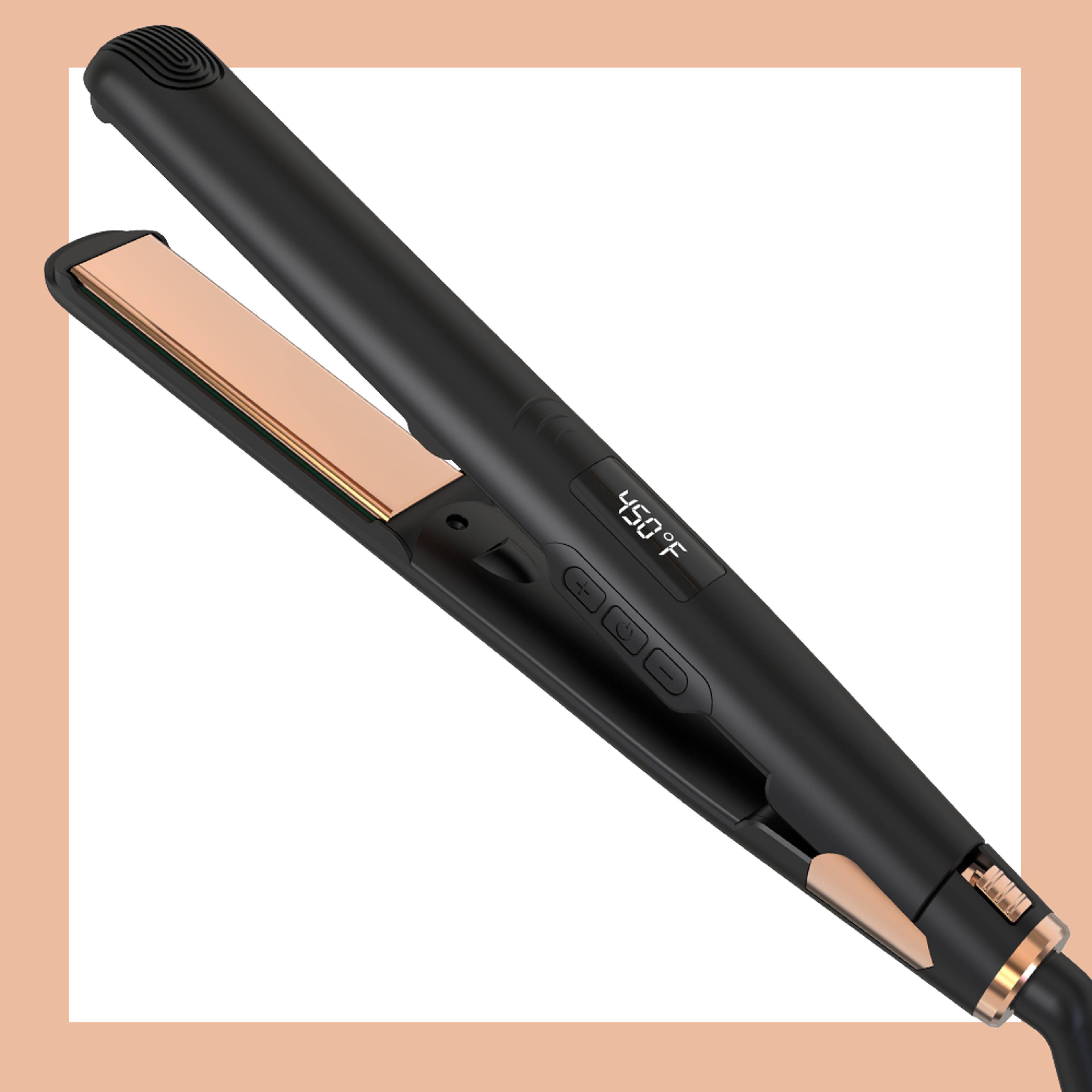 lisapro ceramic hair straightener professional flat iron & curler with plates